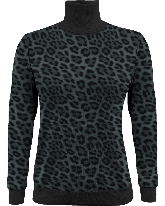 RONA LEOPARD SMOKE WOMEN'S MERINO SILK CASHMERE TURTLENECK