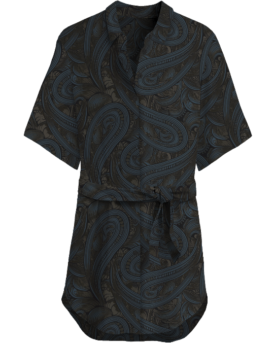 SERENA PAISLEY BADALONA BROWNIE WOMEN'S STRETCH SILK SHIRT DRESS