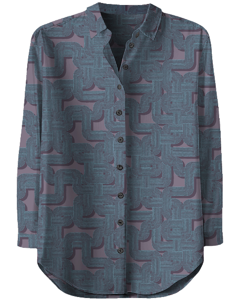 SOPHIE BLONS GEO GRAPE WOMEN'S LONG-SLEEVE SHIRT