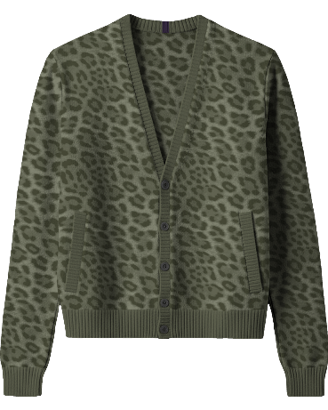 VANESSA LEOPARD SAGE WOMEN'S SWEATER
