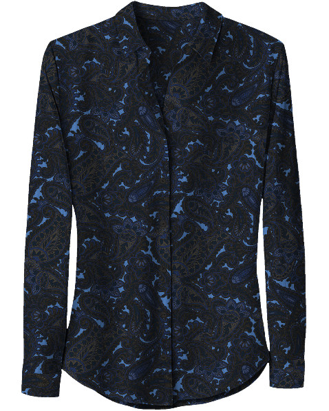 STEPHANIE LANNACH PAISLEY BROWNIE WOMEN'S LYOCELL STRETCH LONG-SLEEVE SHIRT
