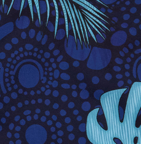 POOL TROPICAL FANTASY NAVY MENS TAILORED SWIM SHORT