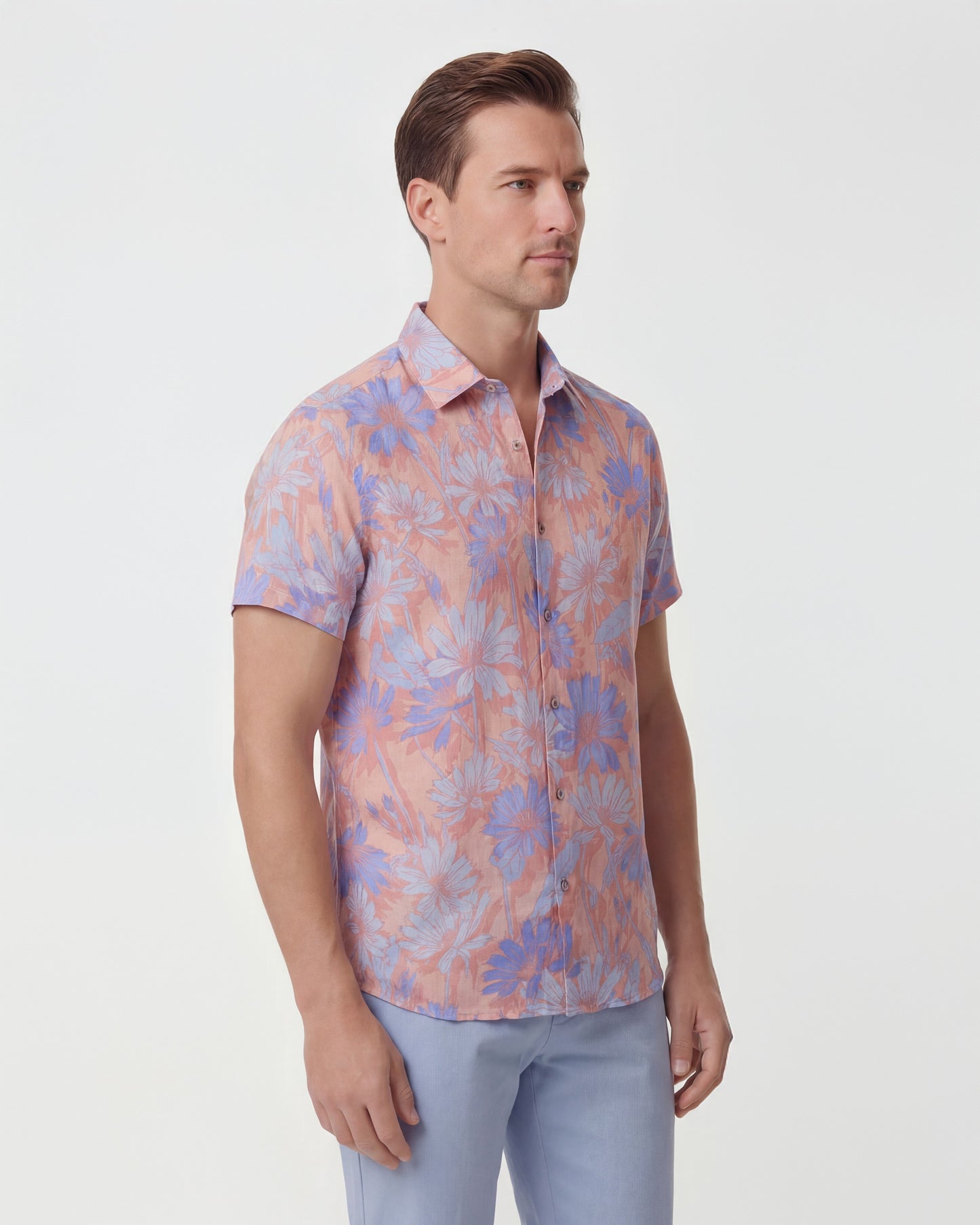 SERGIO SPRINGTIME LINNEN OVERHEMD - ROZE