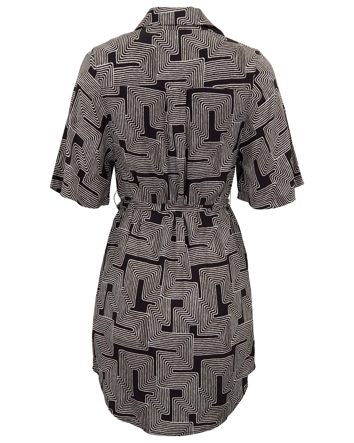 SERENA INTER TWINE BLACK WOMENS WRAP SHIRT DRESS
