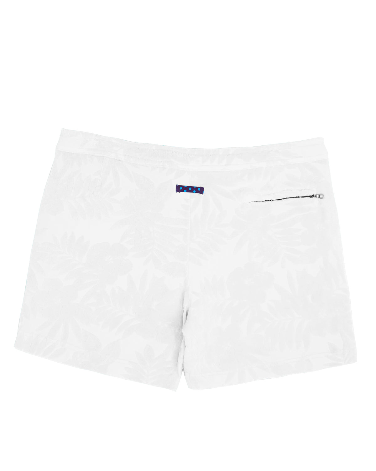 SAM FARM FLORAL TOWEL SHORT - WHITE