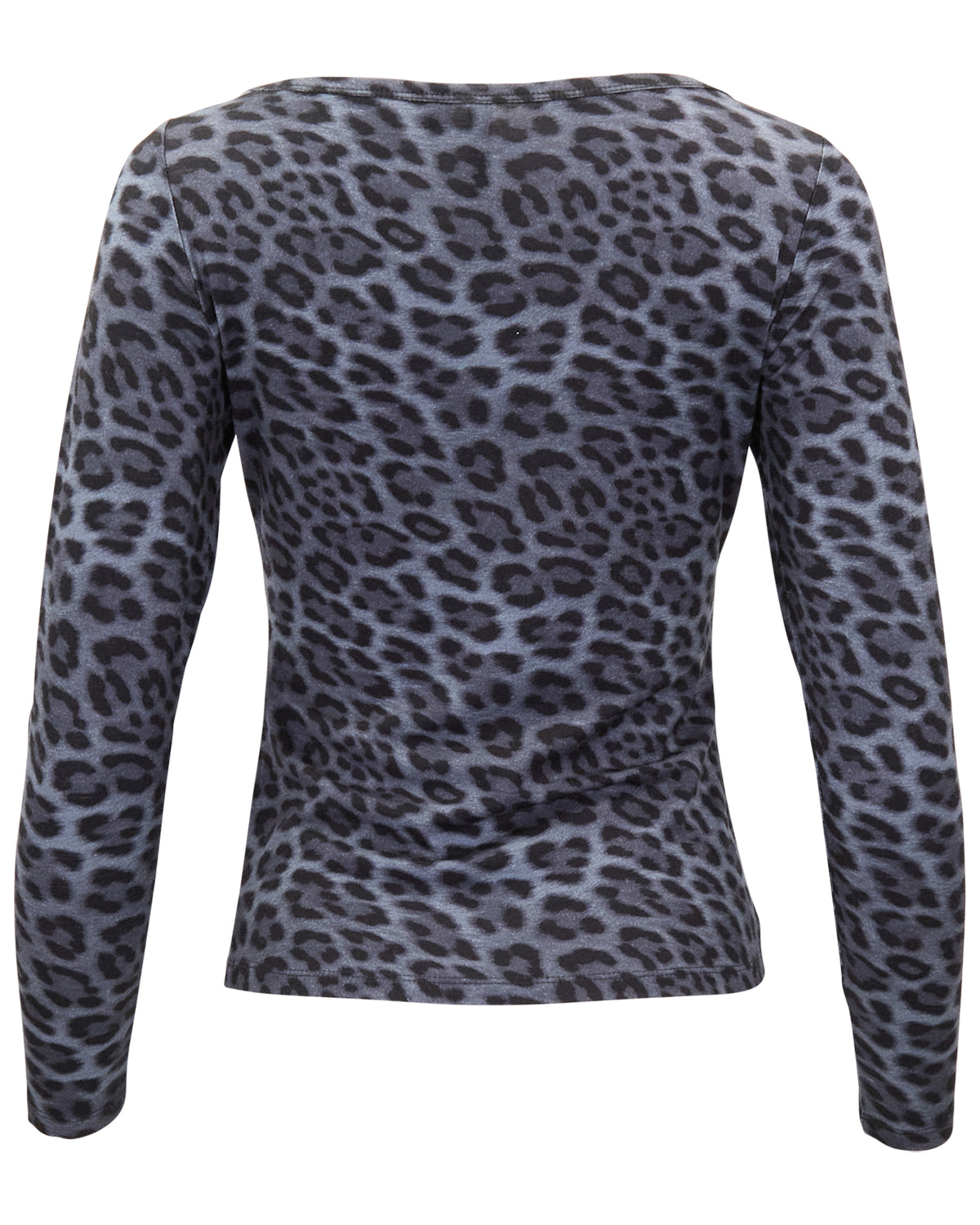 CARLY LEOPARD SMOKE WOMEN'S MERINO LONG-SLEEVE CREW-NECK TOP