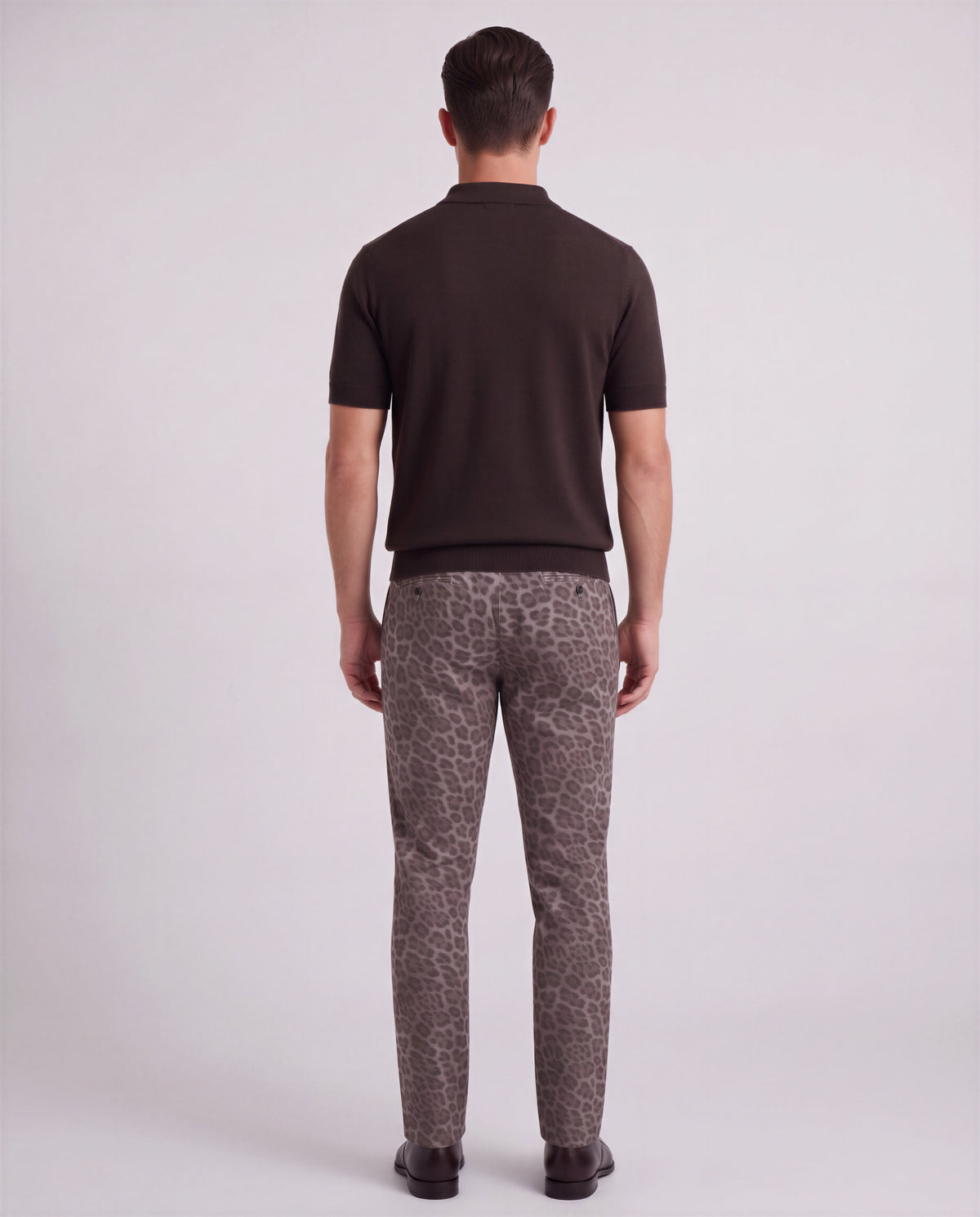 CLIFFORD LEOPARD BROWNIE MEN'S VELVET FLAT-FRONT PANT