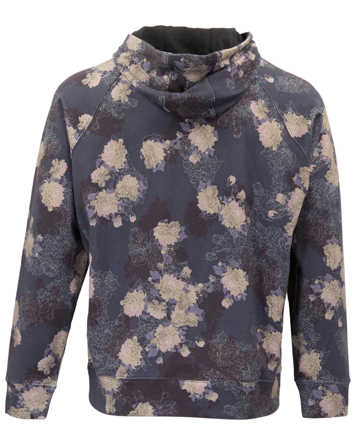 HANK LANS FLORAL BLACK MEN'S PRINTED KNIT HOODIE