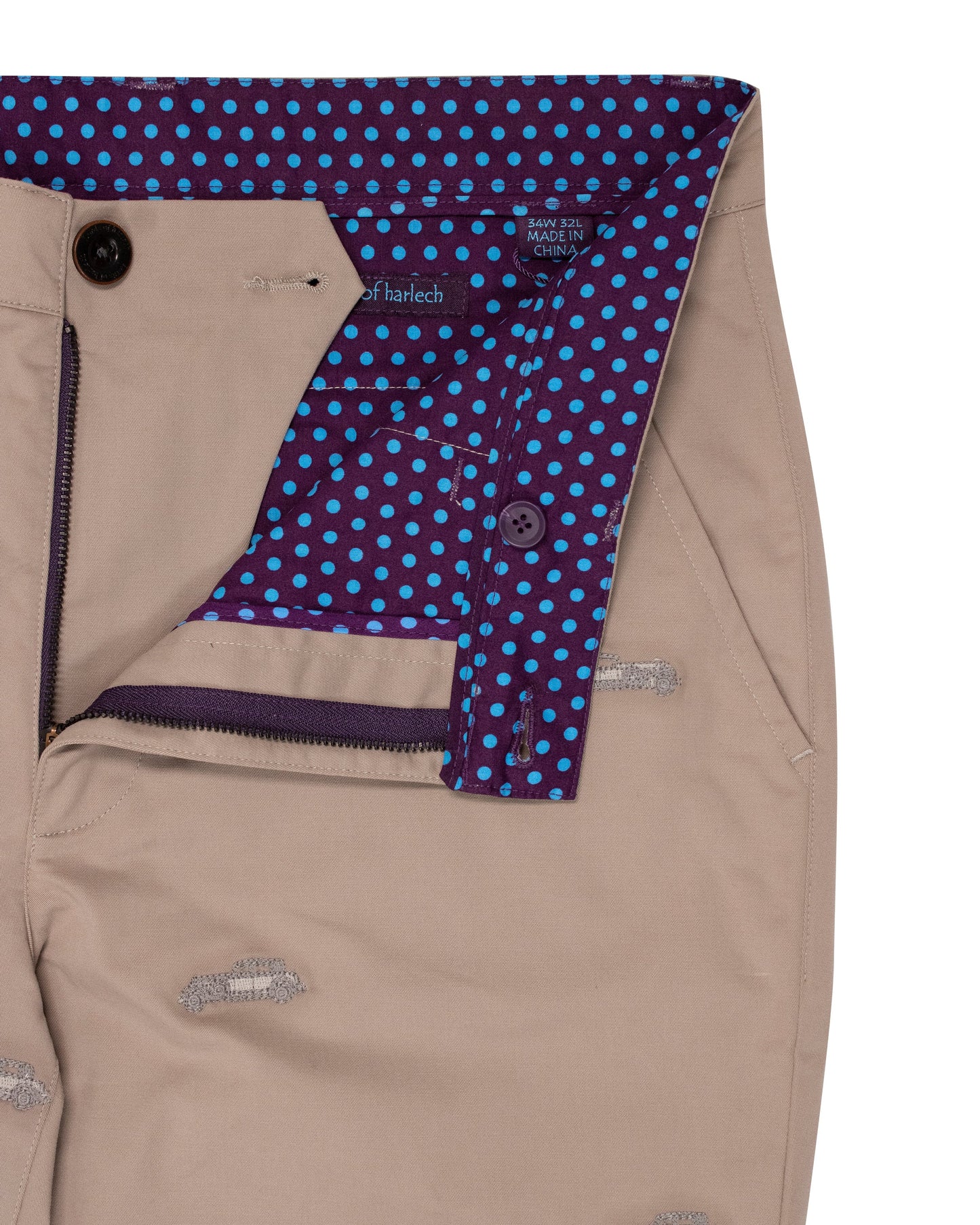 Charles Cars Embroidery Elephant Pants