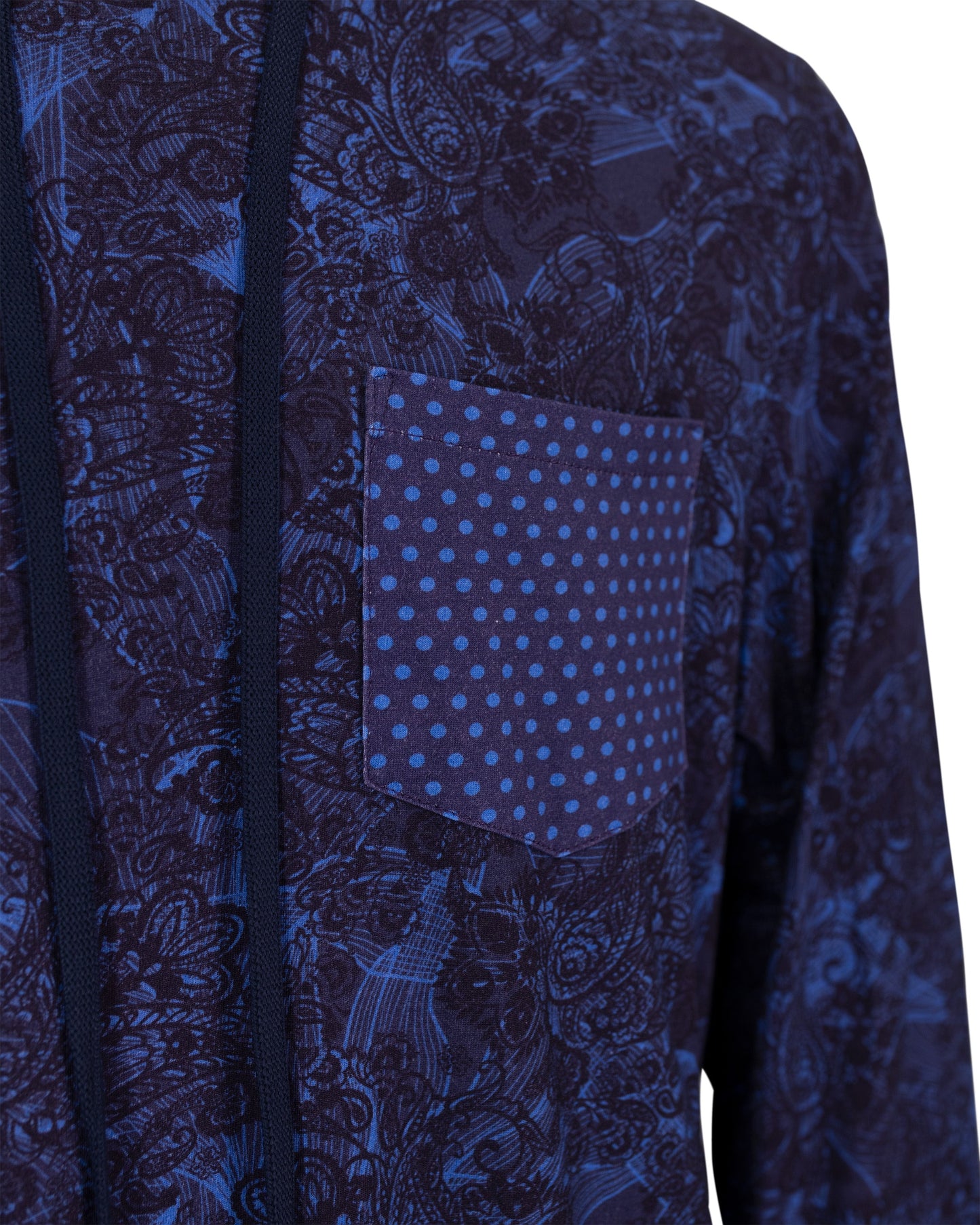 HORACE PAISLEY SWIRL HOODIE IN NAVY