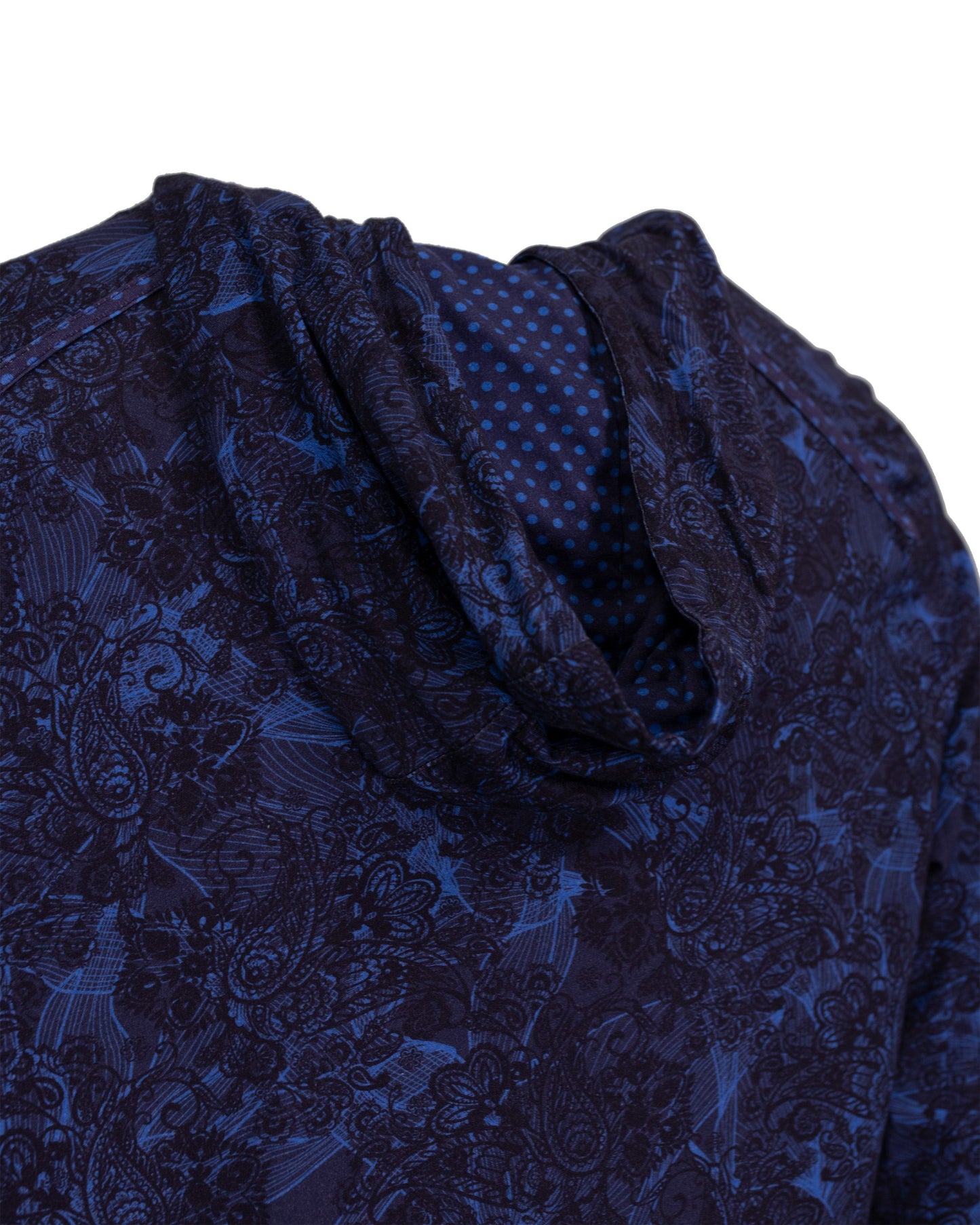 HORACE PAISLEY SWIRL HOODIE IN NAVY