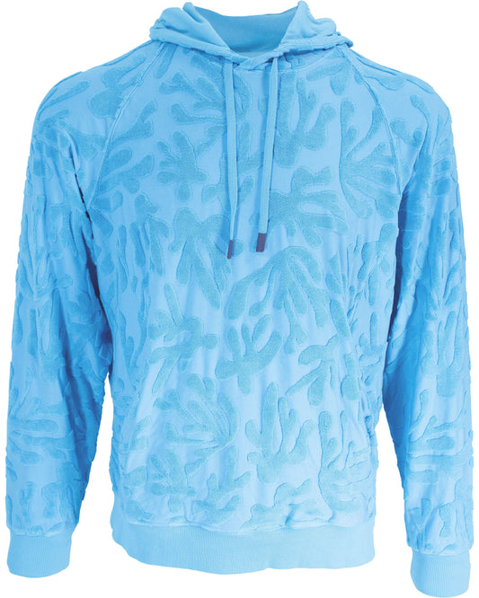 HOWARD CORAL TOWEL HOODIE IN SKY