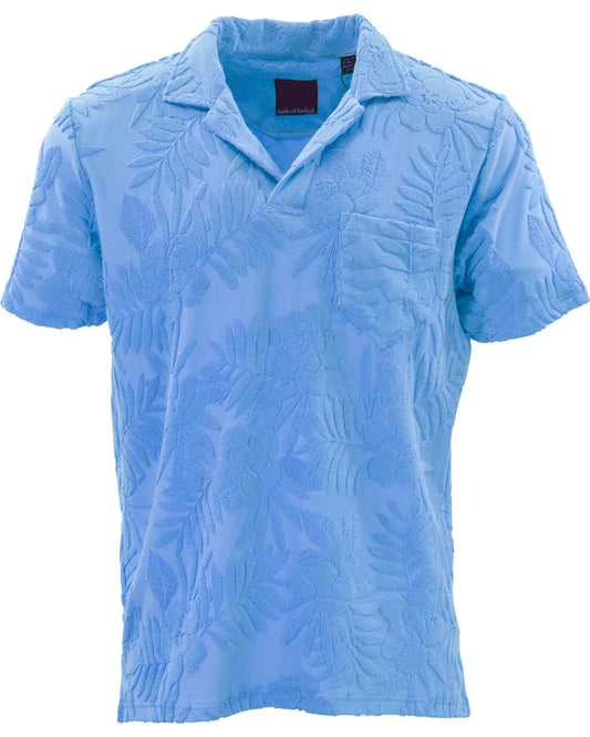 JOHNNY FARM FLORAL TOWEL POLO SHIRT - BLUE