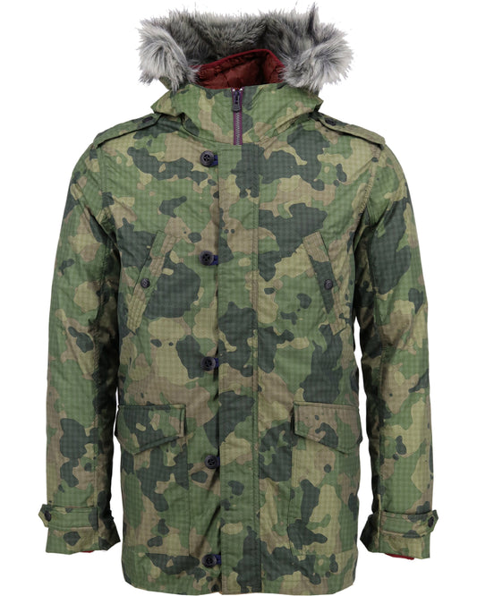 Mod Parka Houndstooth Olive Camo