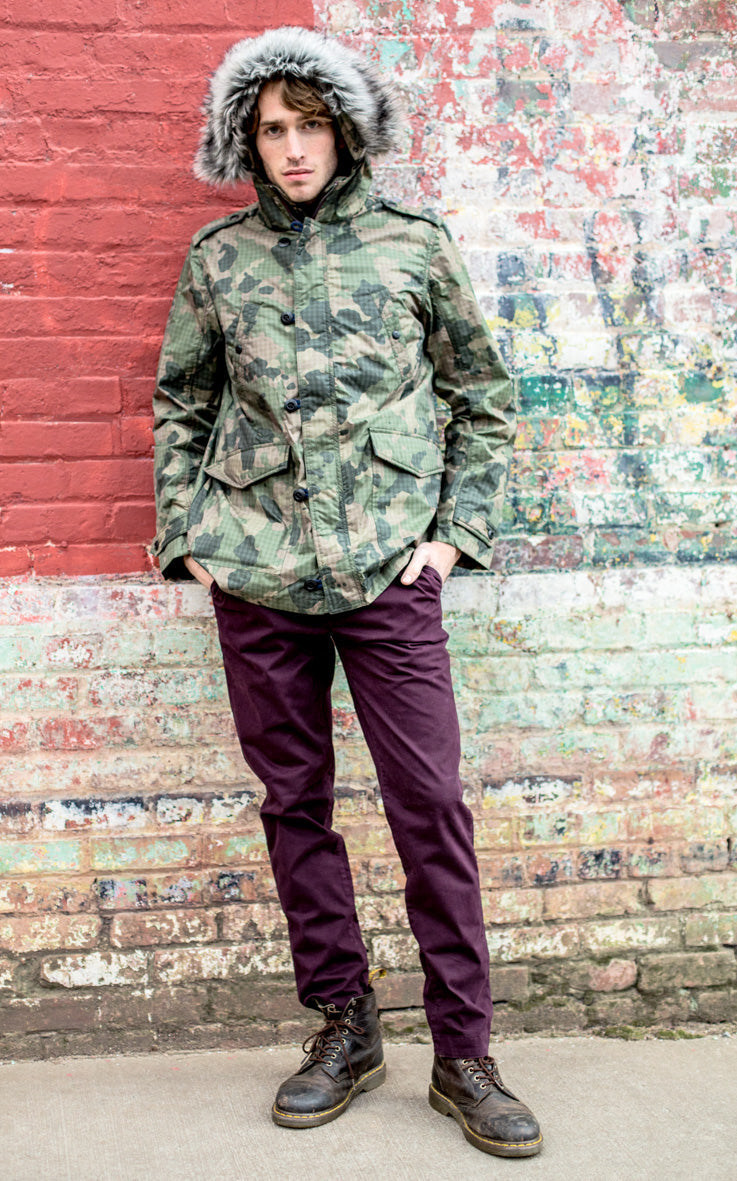 Mod Parka Houndstooth Olive Camo