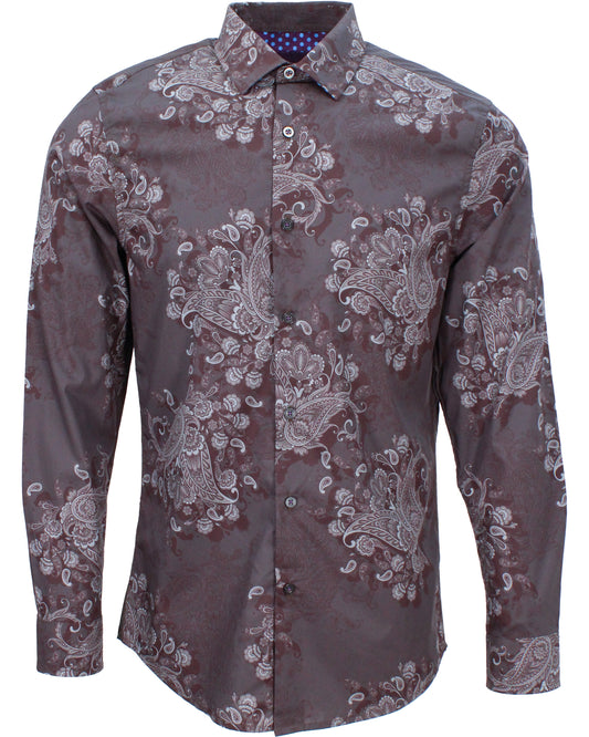 NORMAN RANDOM PAISLEY SHIRT - ROOK