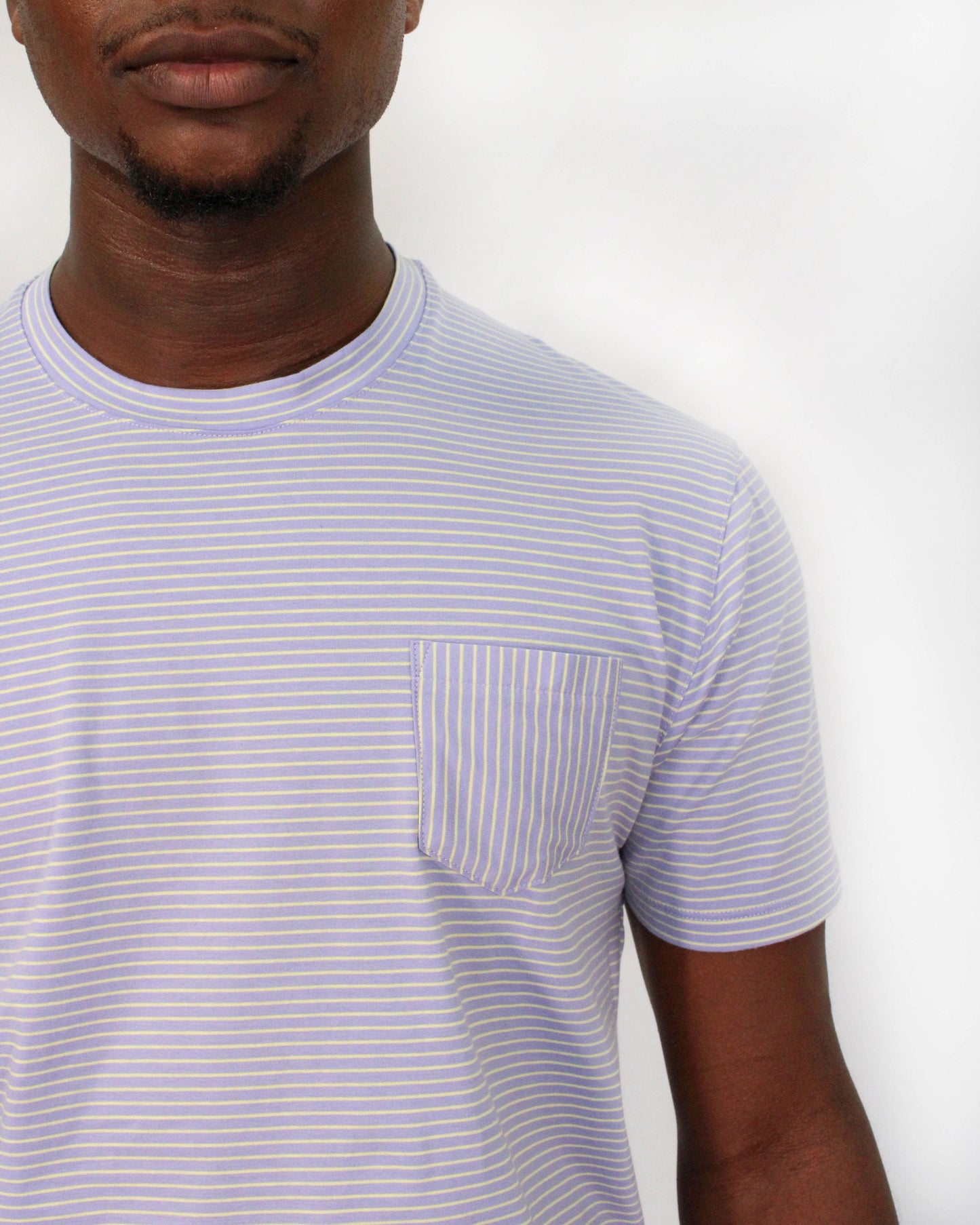 TATE LAVENDER STRIPE CREW NECK TEE