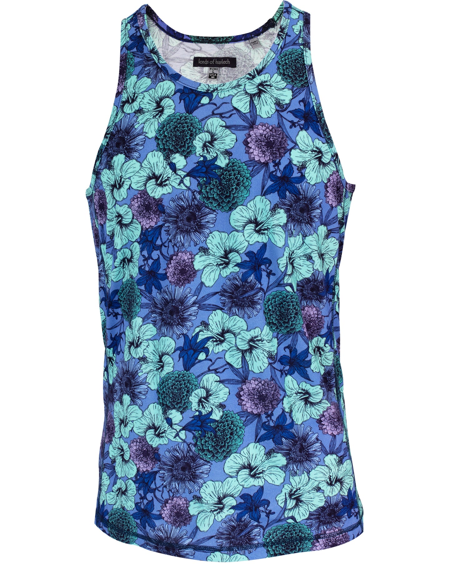 TEDFORD HIBISCUS GARDEN TANK IN BLUE