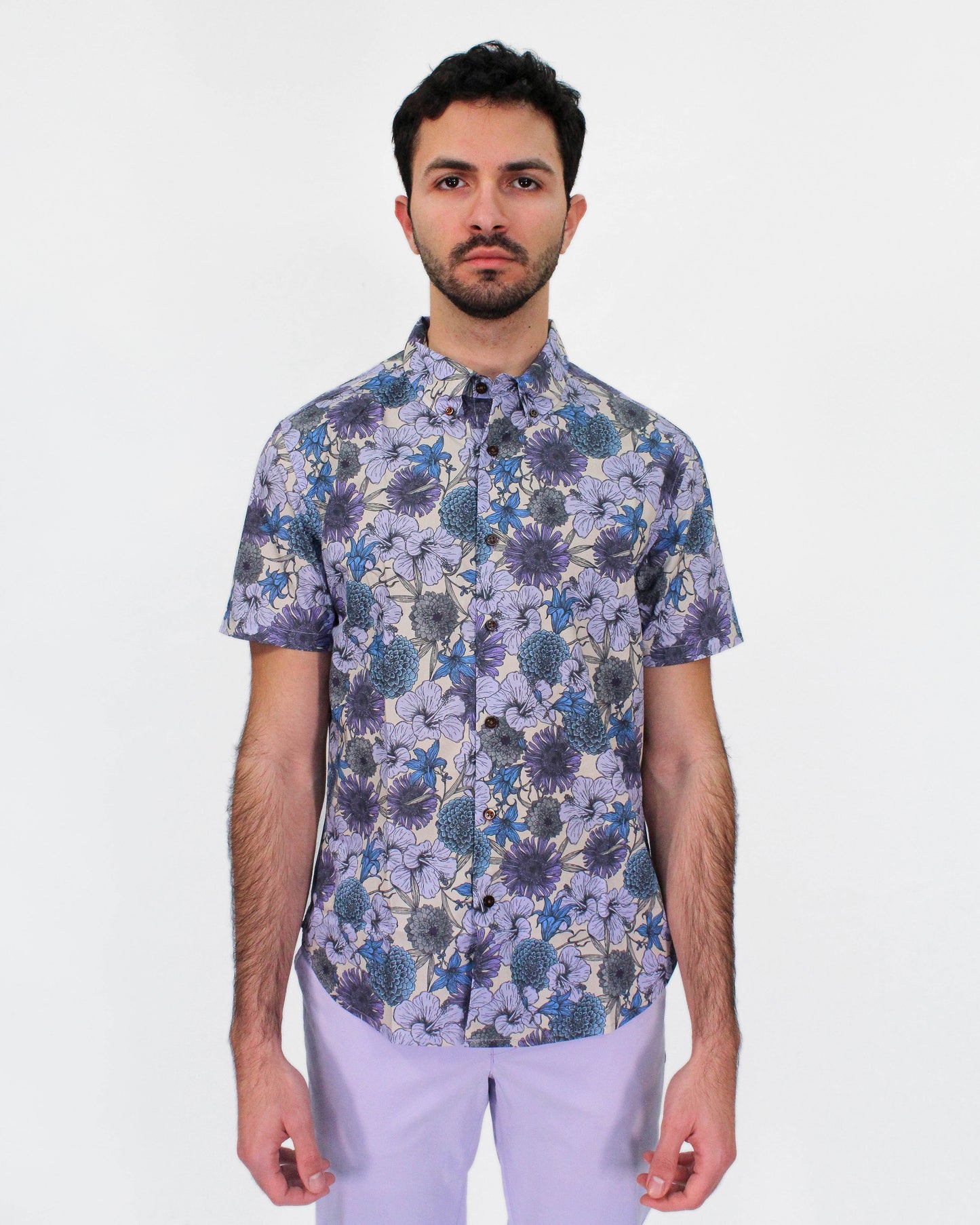 TIM HIBISCUS GARDEN SHIRT IN PUMICE