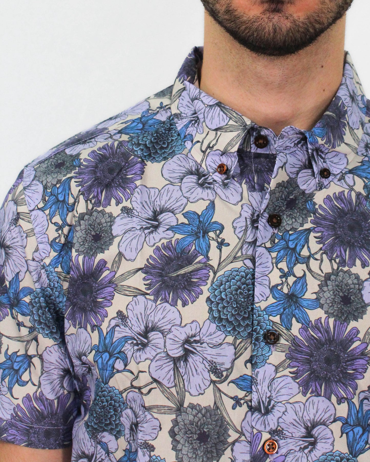 TIM HIBISCUS GARDEN SHIRT IN PUMICE