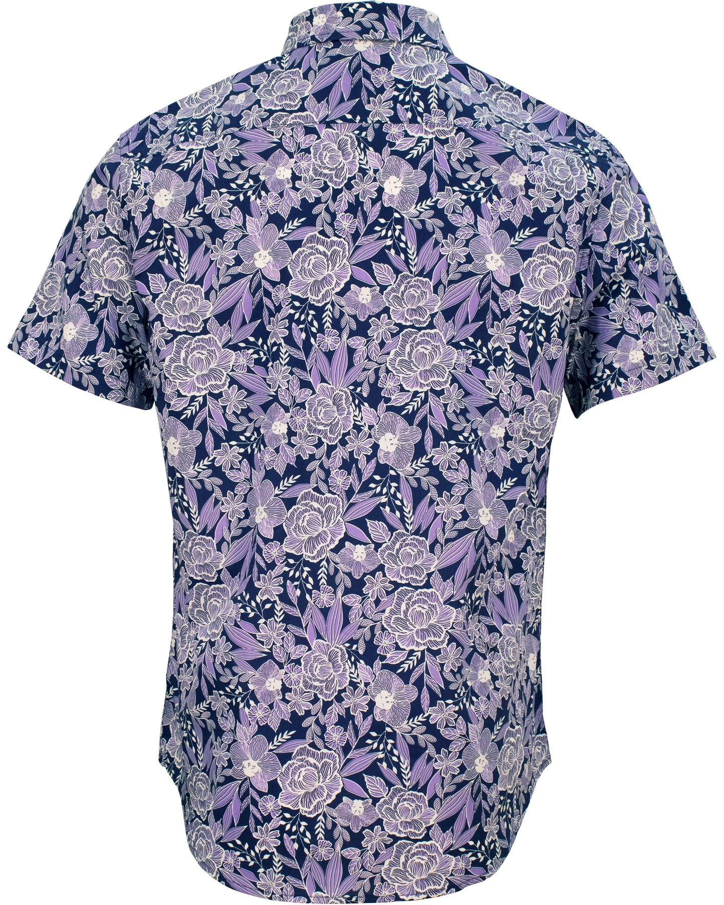 SCOTT HANDCUT FLORAL SHIRT - PURPLE