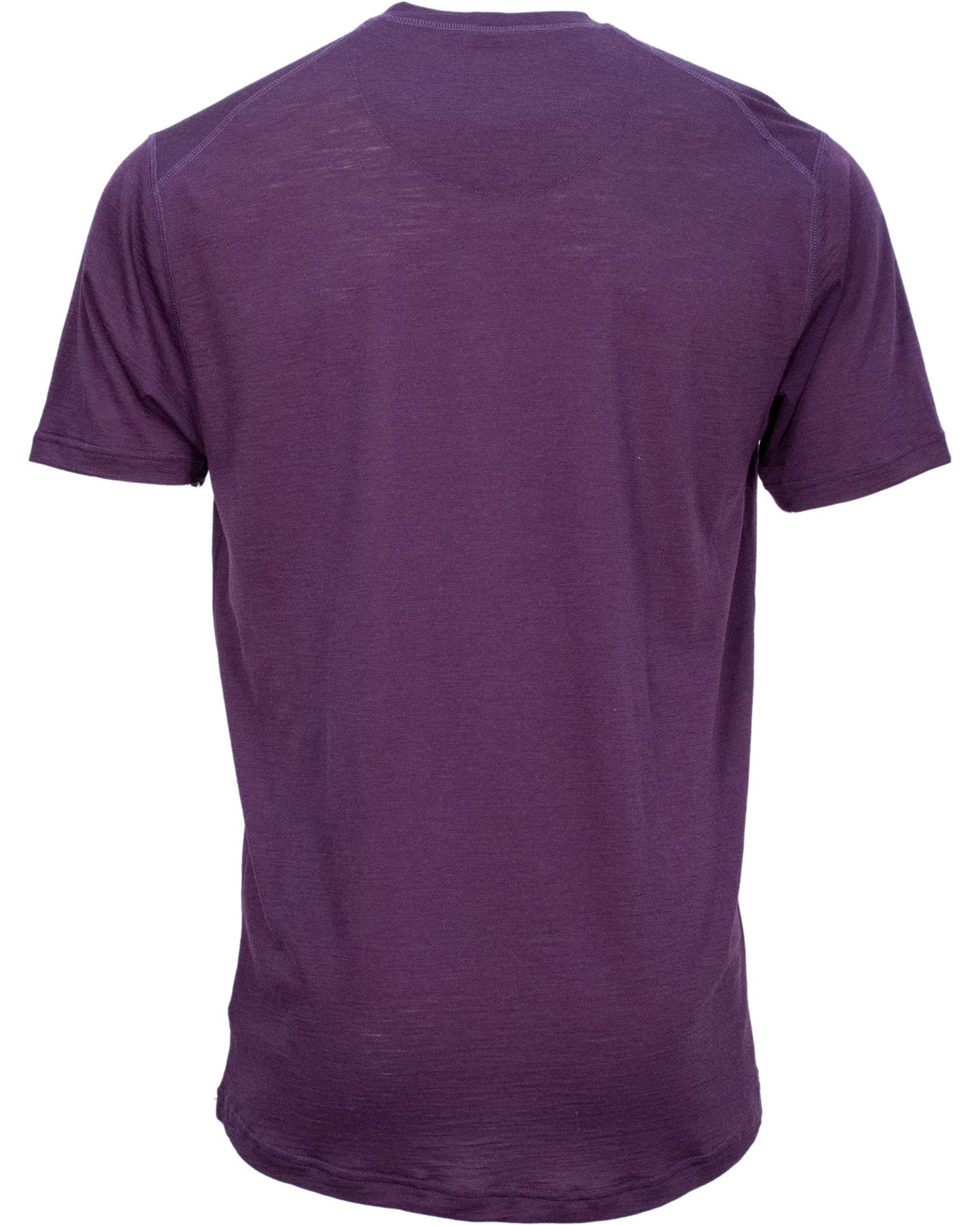VICTOR MERINO V-NECK TEE - PLUM