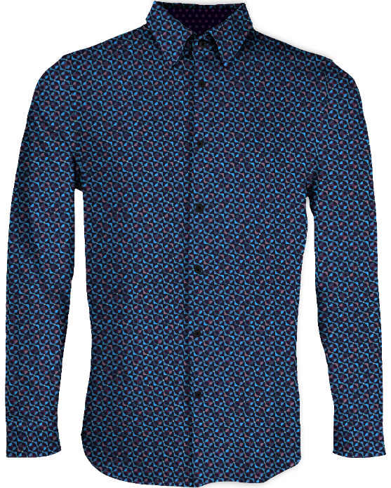 SHERLOCK CITY GEO TAILORED MERINO SHIRT - PLUM