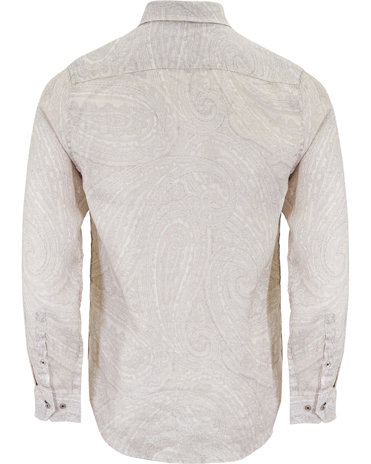 LAURENT WILD PAISLEY OXFORD LINEN SHIRT -  IVORY
