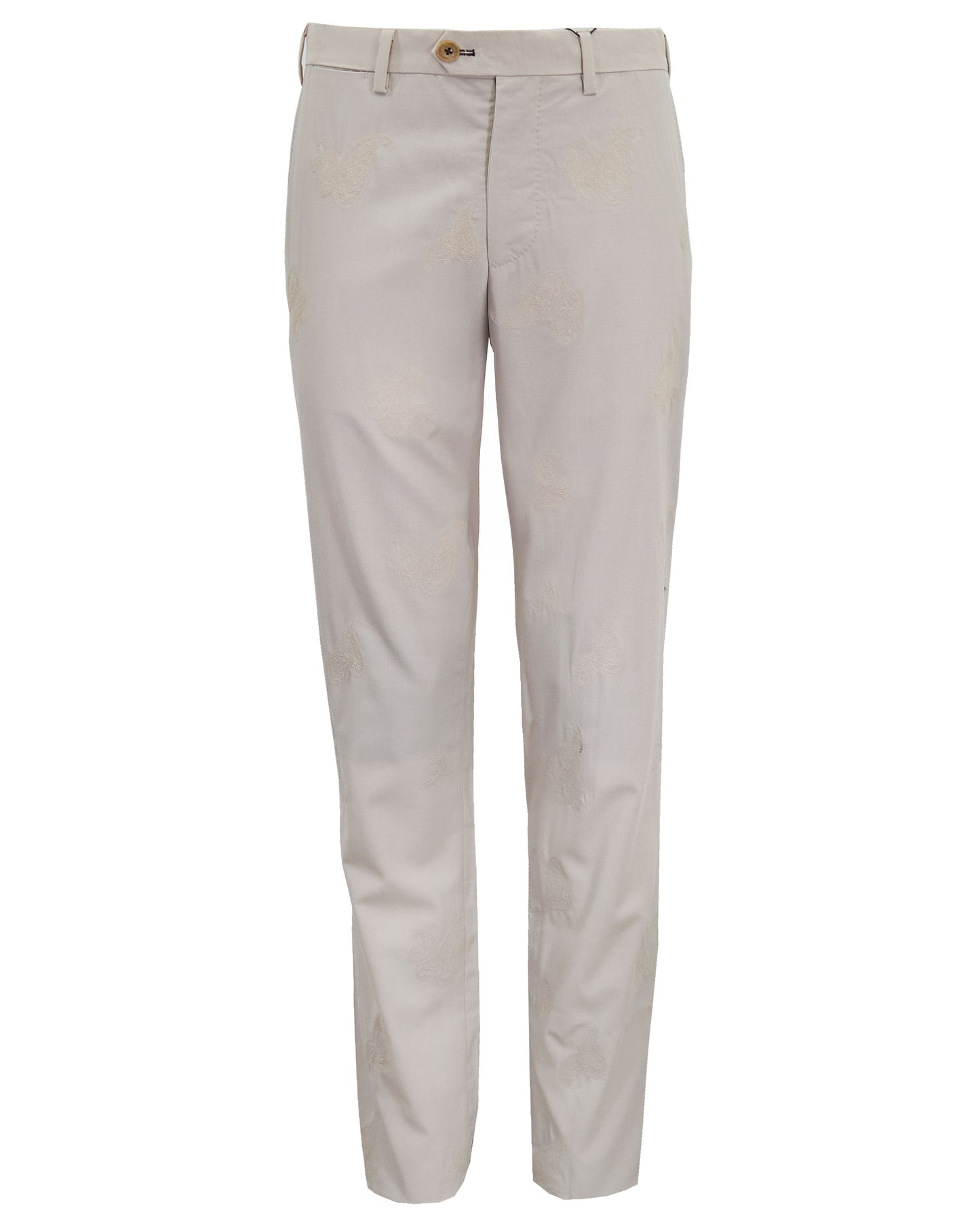 PICKFORD EMBROIDERED WOOL PANT - LIMESTONE