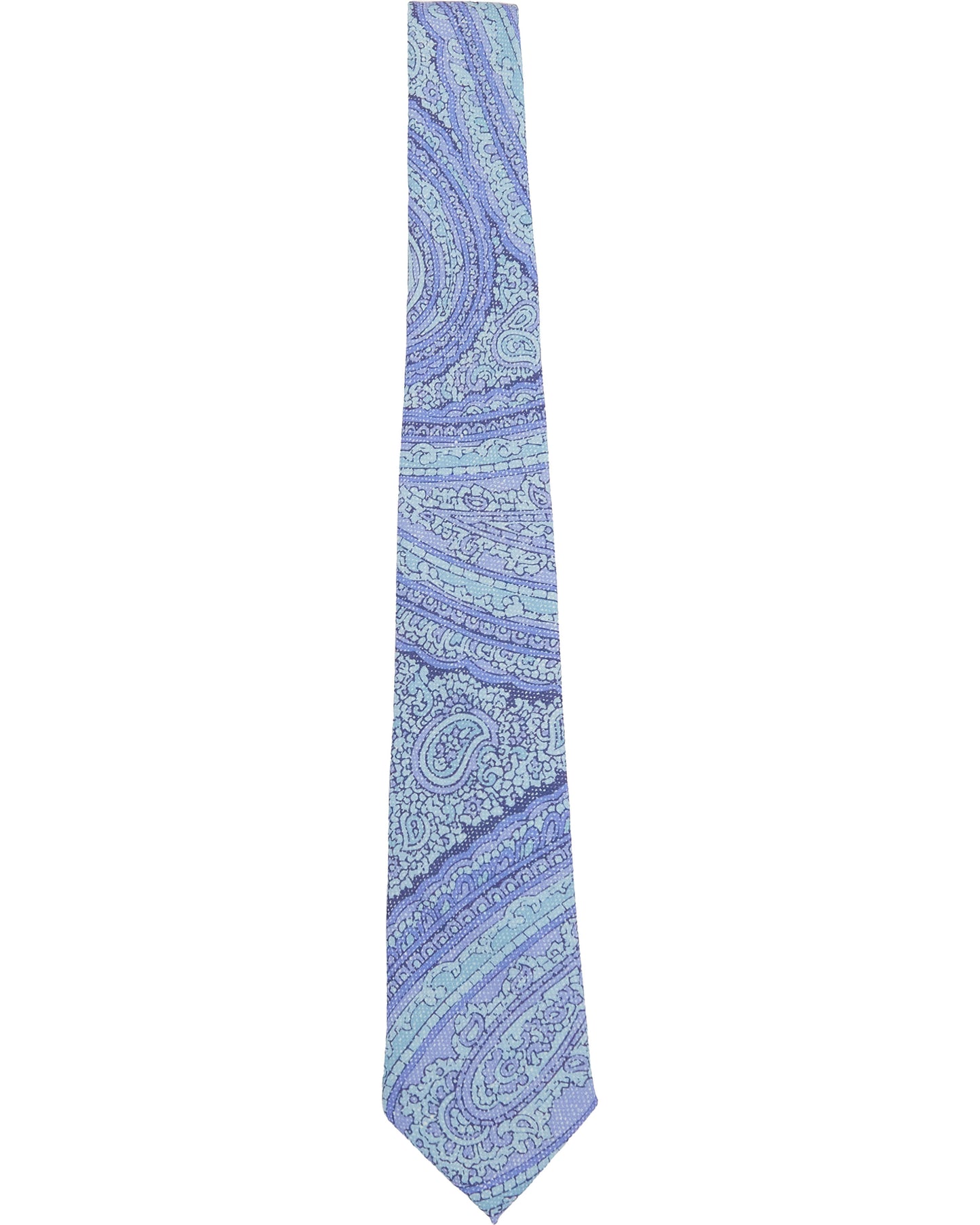 TADDEO PAISLEY OXFORD MERINO TIE - BLUE