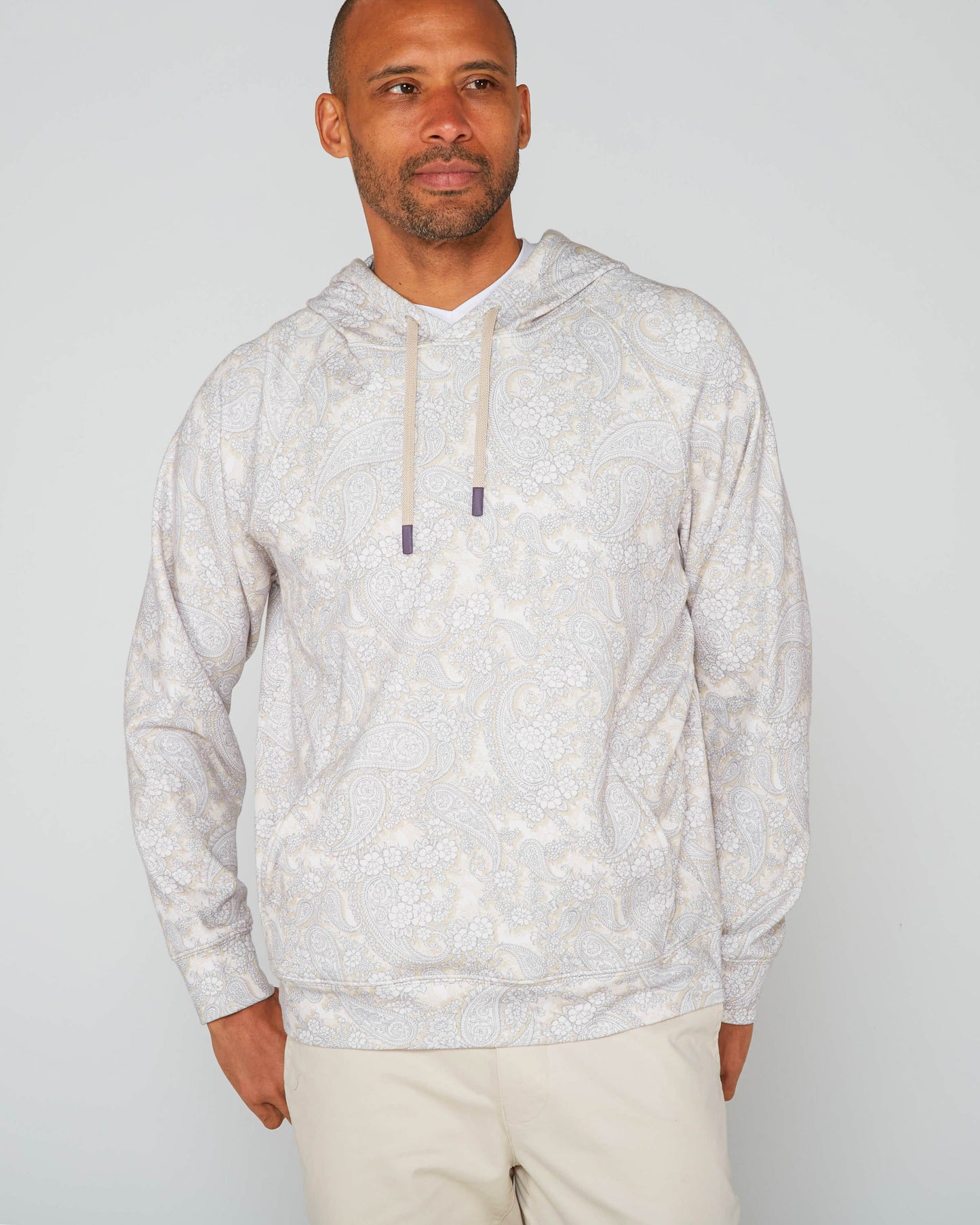 HANK PAISLEY ROMANCE HOODIE -  IVORY