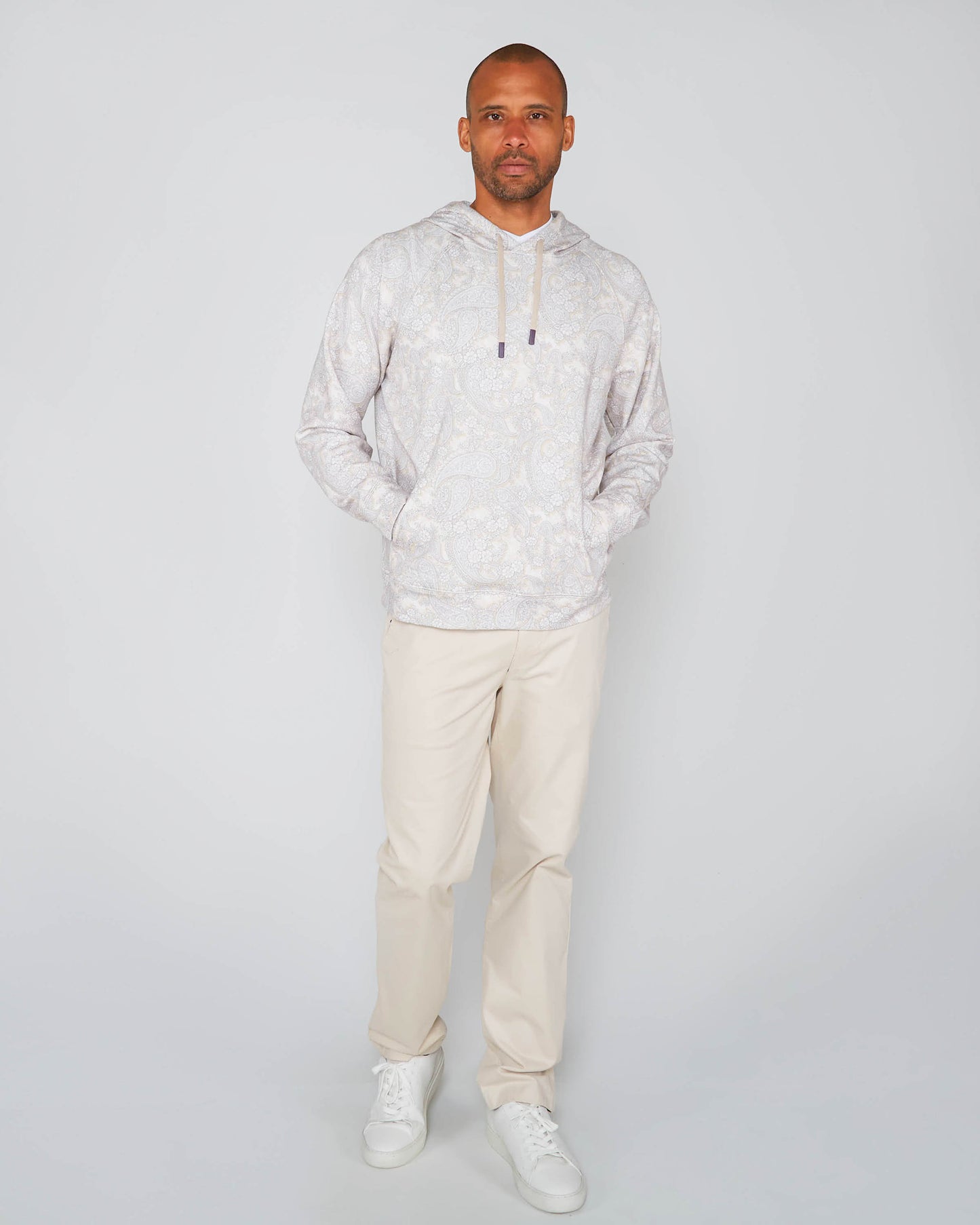 HANK PAISLEY ROMANCE HOODIE -  IVORY