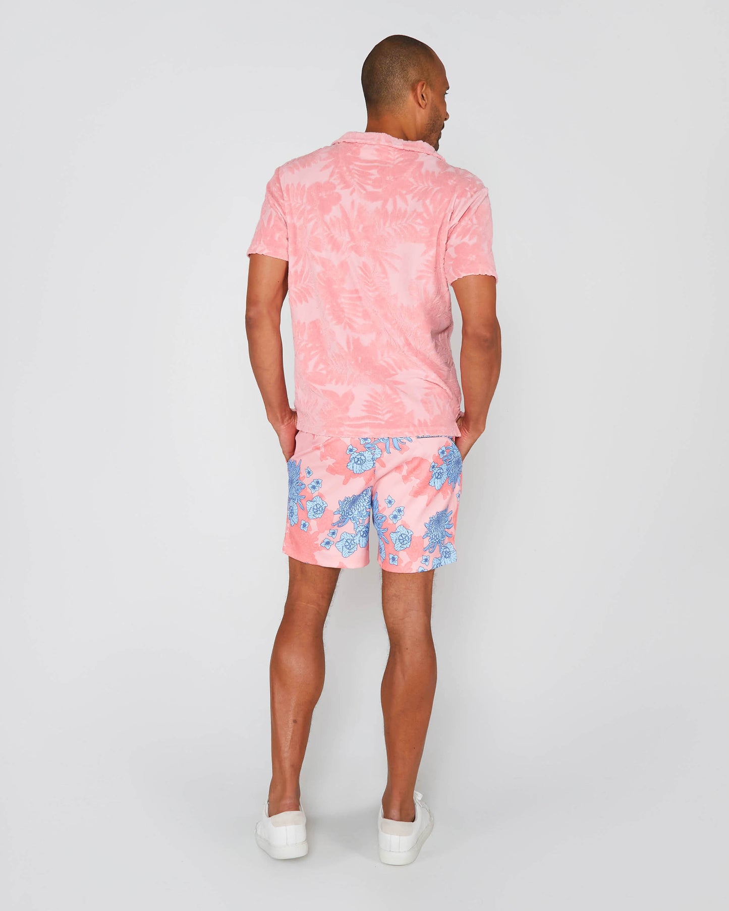 JOHNNY FARM FLORAL FRESH TOWEL POLO SHIRT - PINK