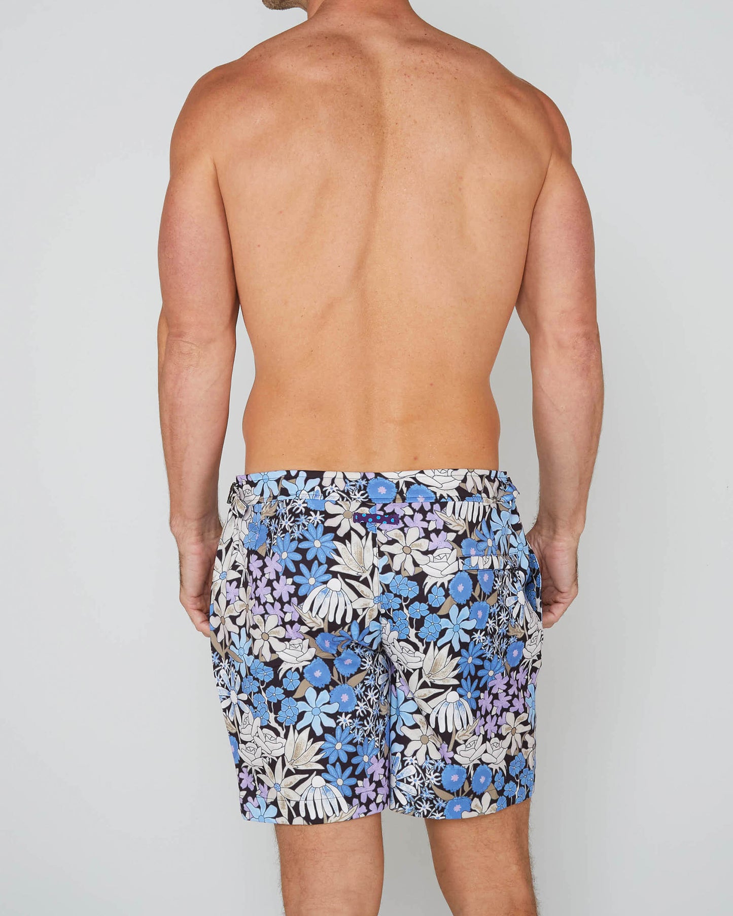 POOL ROUGH FLORAL ZWEMBROEK - ZWART