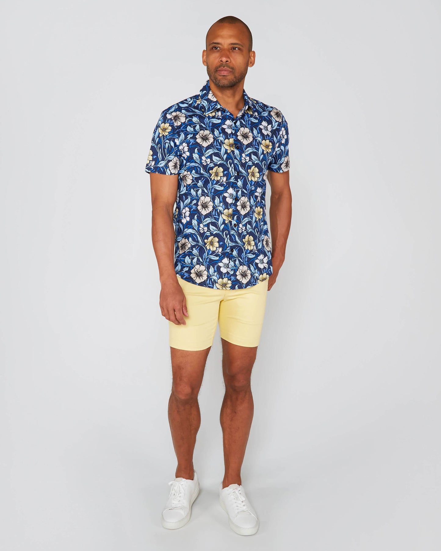 SCOTT MEADOW FLORA SHIRT - NAVY