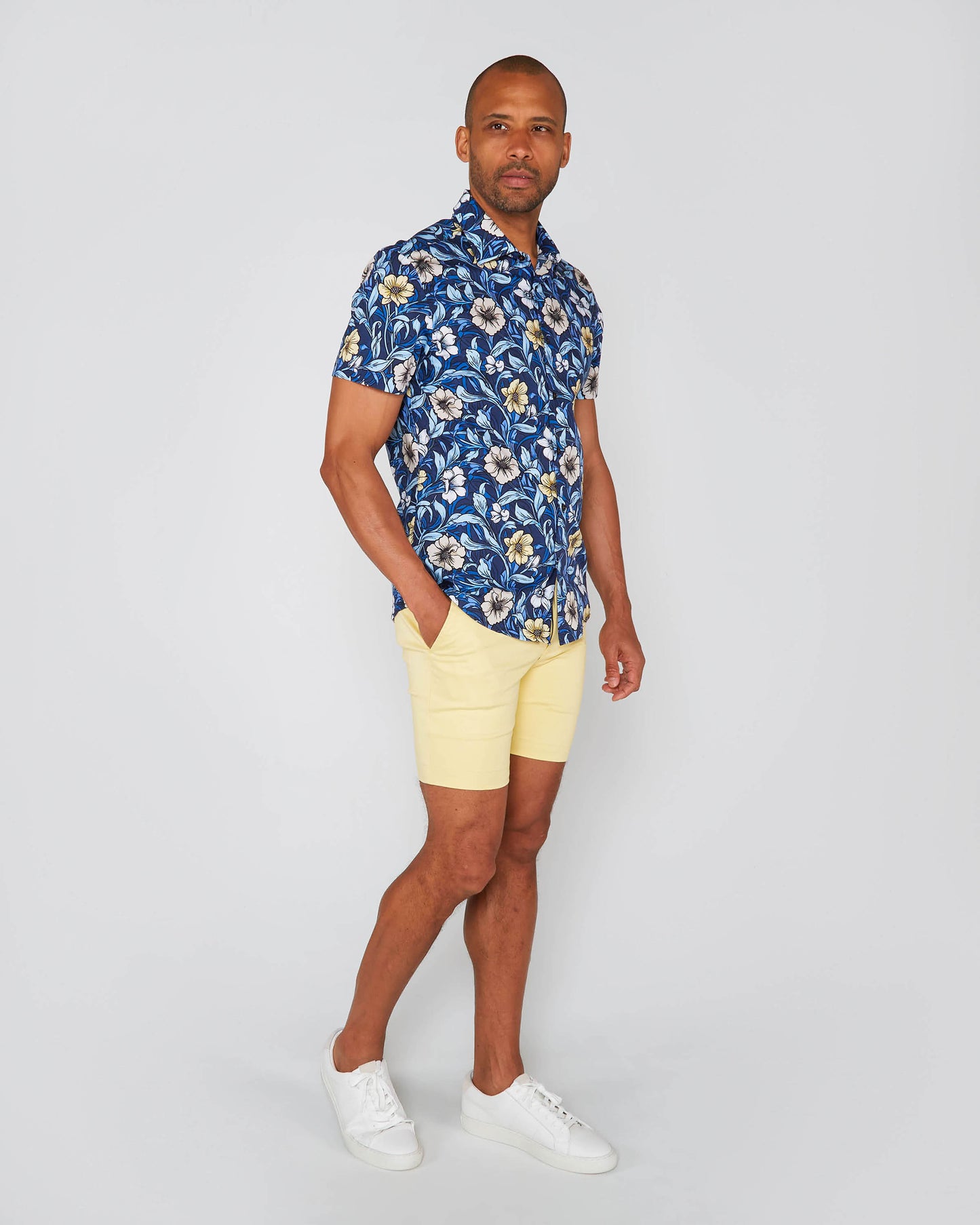 SCOTT MEADOW FLORA SHIRT - NAVY