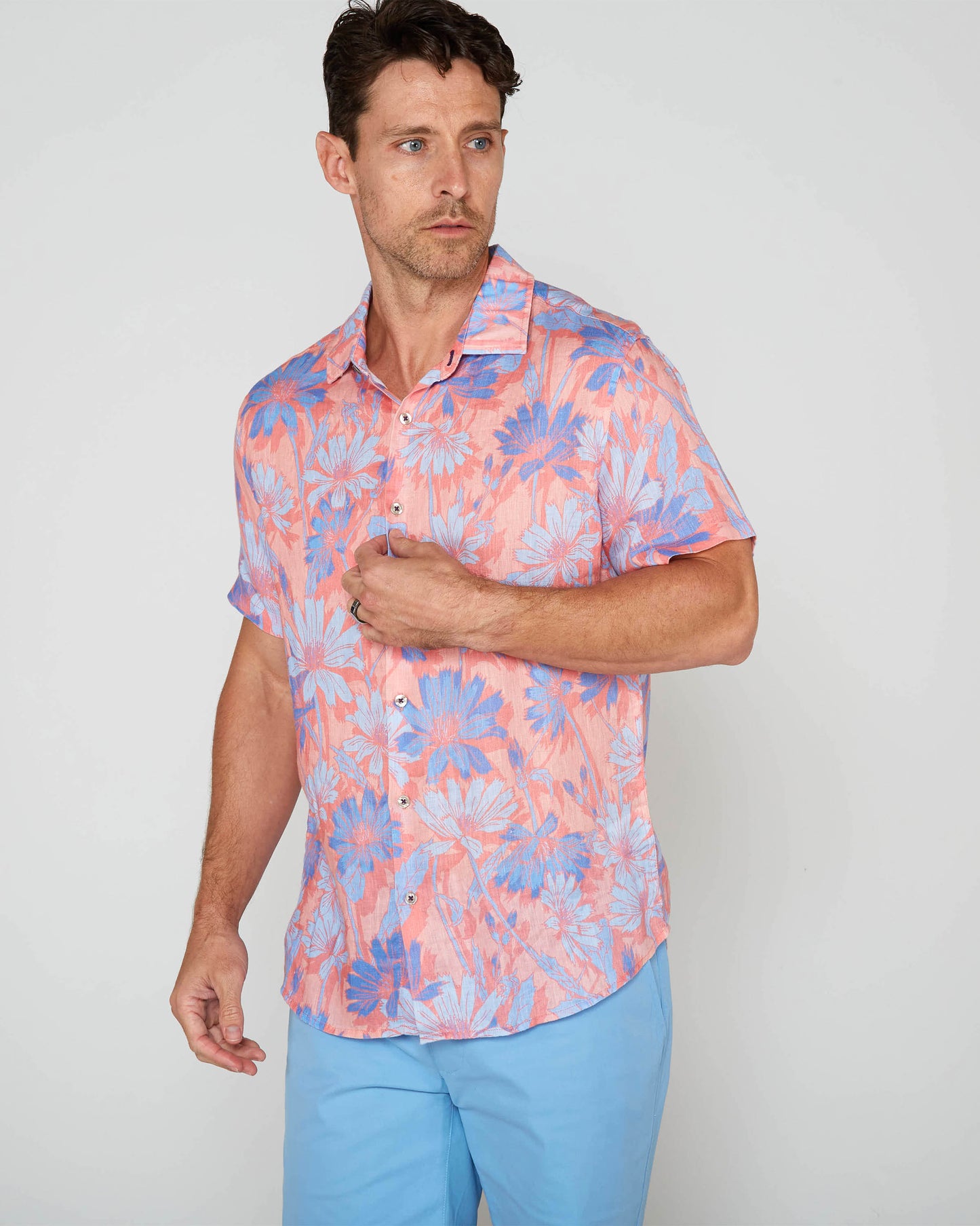 SERGIO SPRINGTIME LINEN SHIRT - PINK