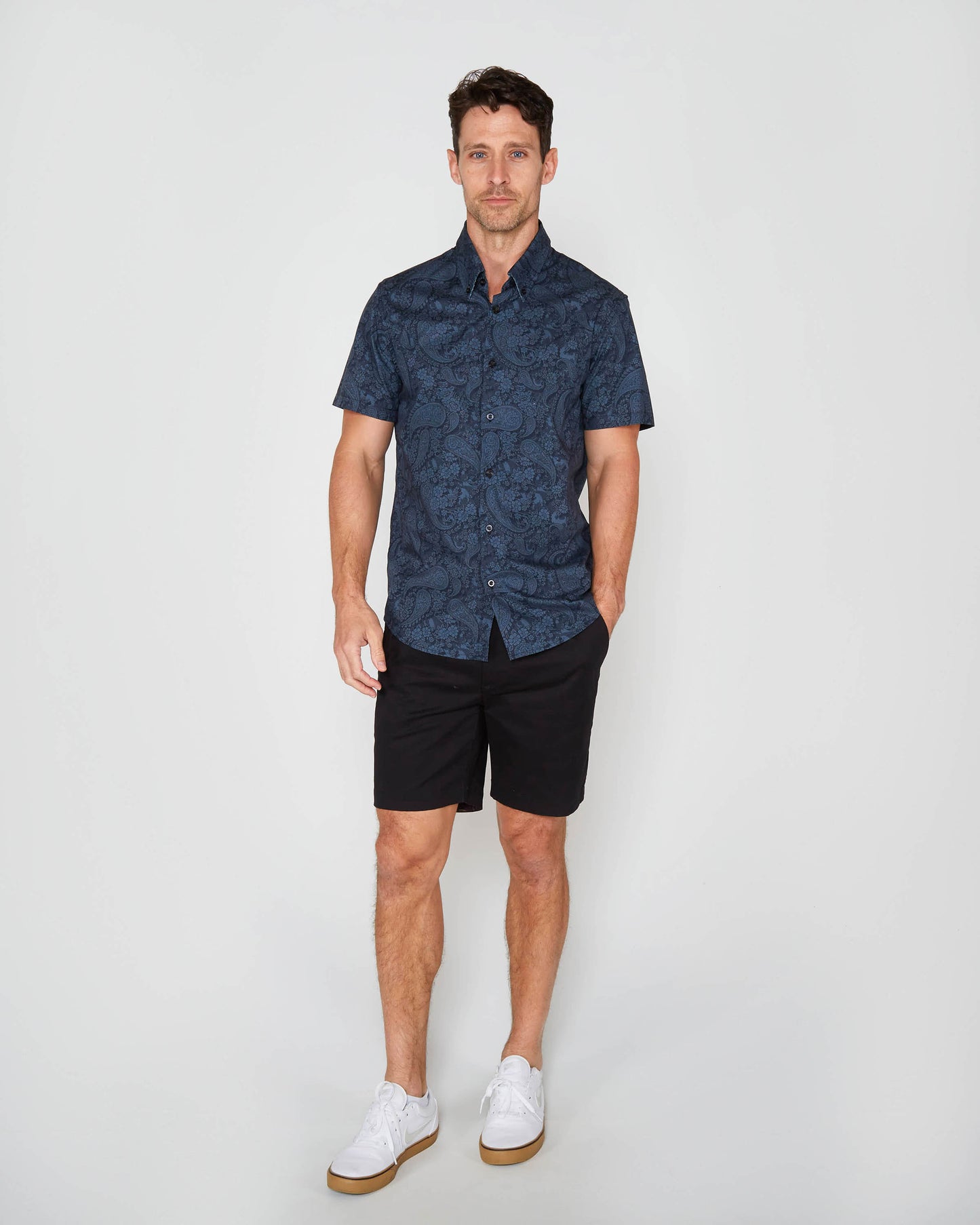 TIM PAISLEY ROMANCE SHIRT -  NAVY