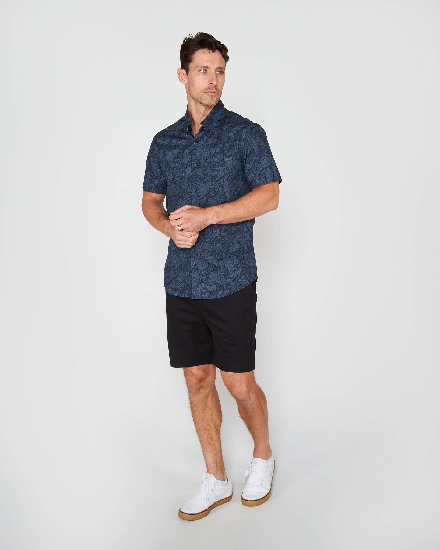 TIM PAISLEY ROMANCE SHIRT -  NAVY