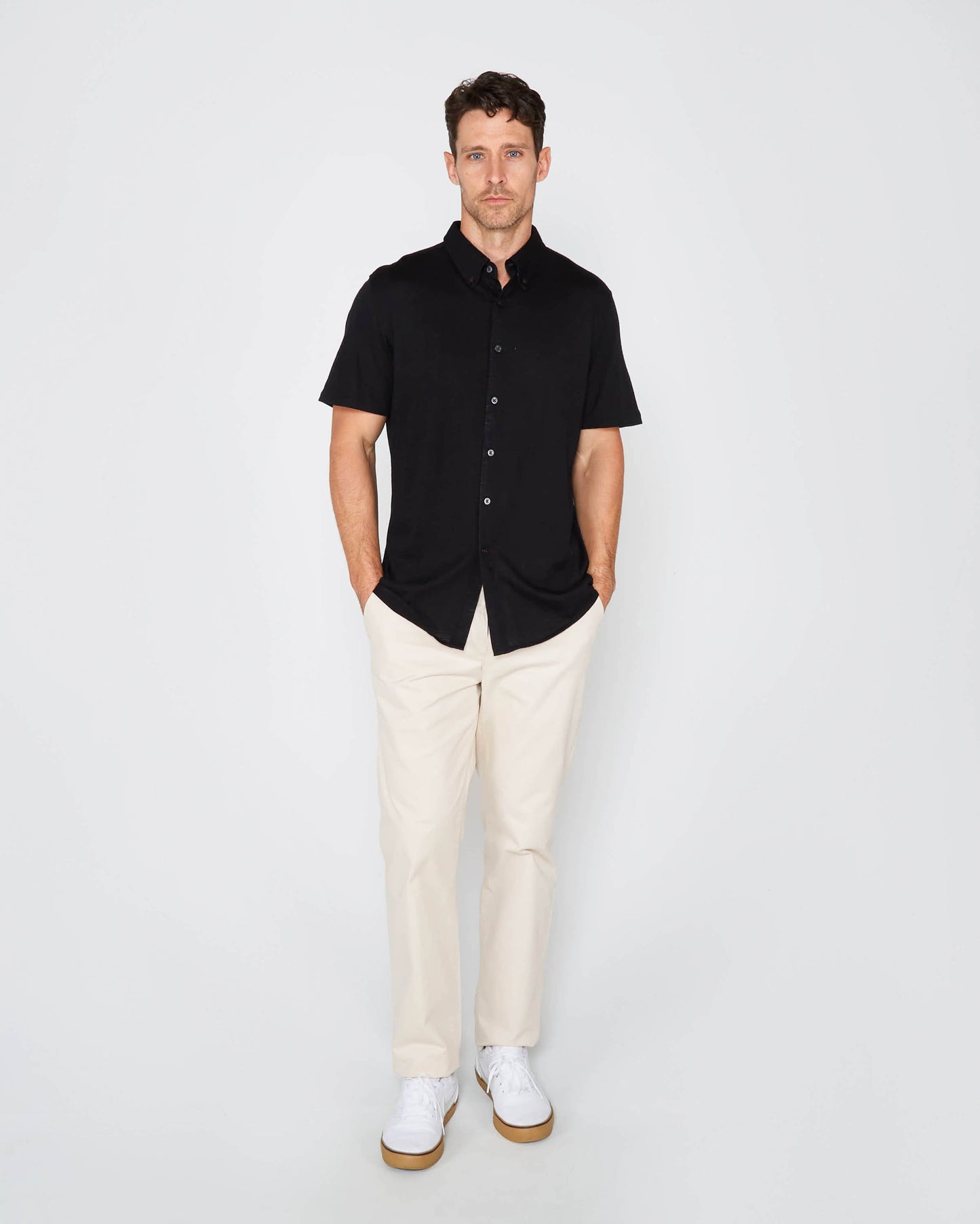 TOBIAS MERINO SHIRT - BLACK