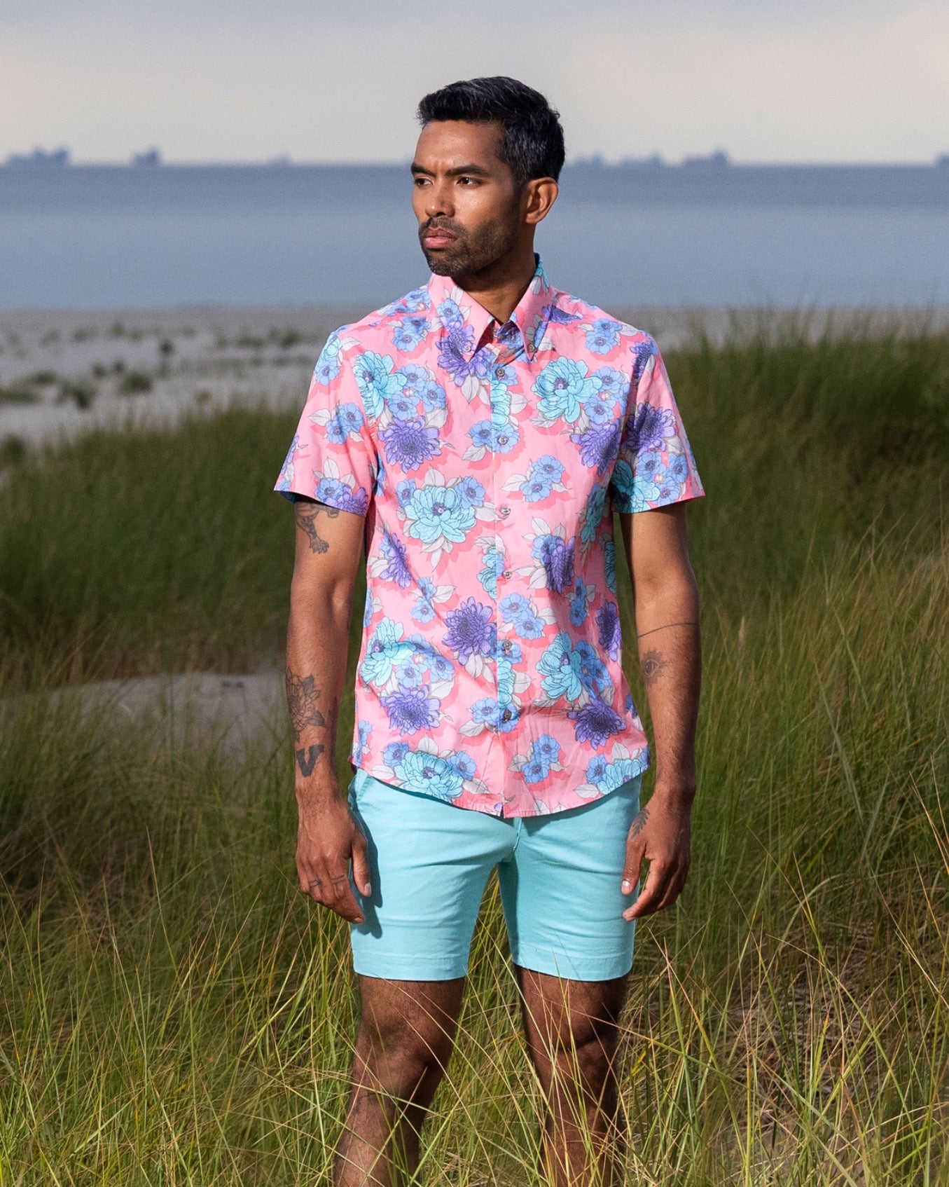 TIM FLOWER BED SHIRT -  PINK