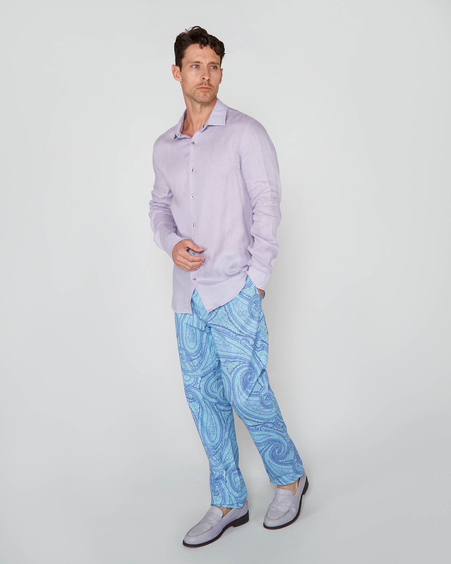 LAURENT LINEN SHIRT - LAVENDER