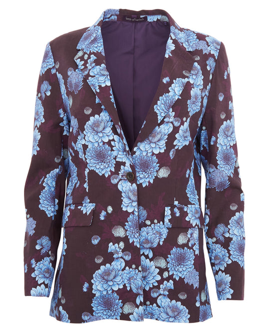 JANE SERIOUS FLORAL TAILORED BLAZER - PLUM