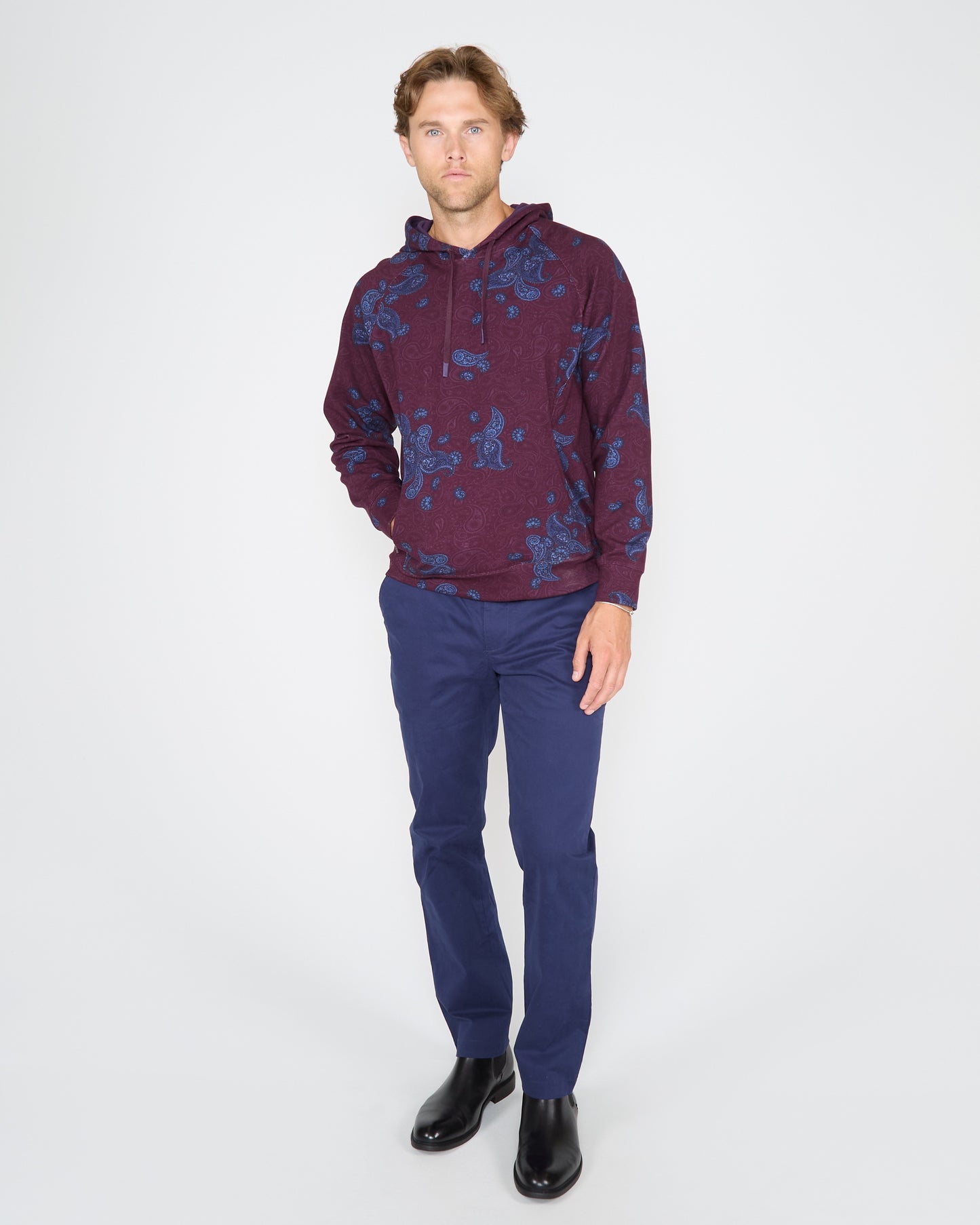 HANK MONTGAT PAISLEY HOODIE - PLUM