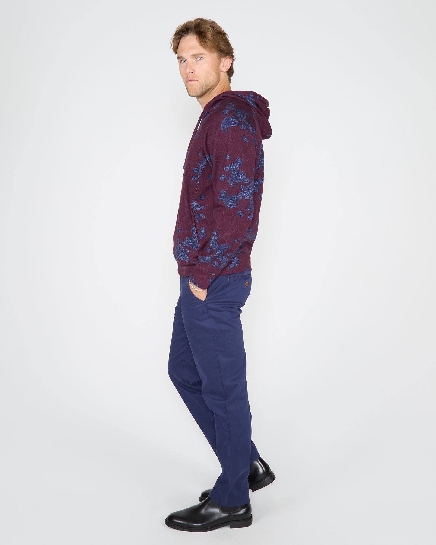 HANK MONTGAT PAISLEY HOODIE - PLUM