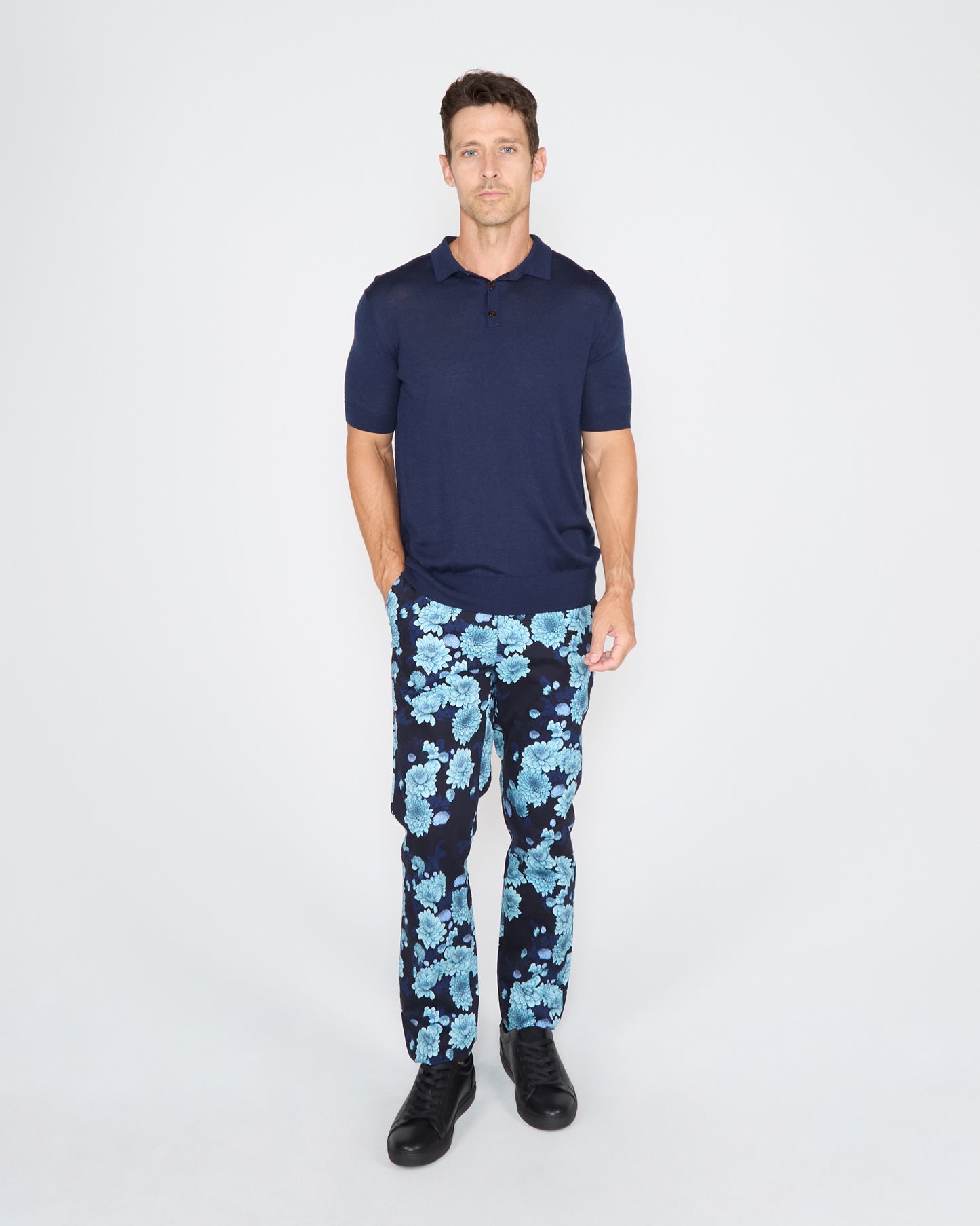 JACK SERIOUS FLORAL PANT - NAVY