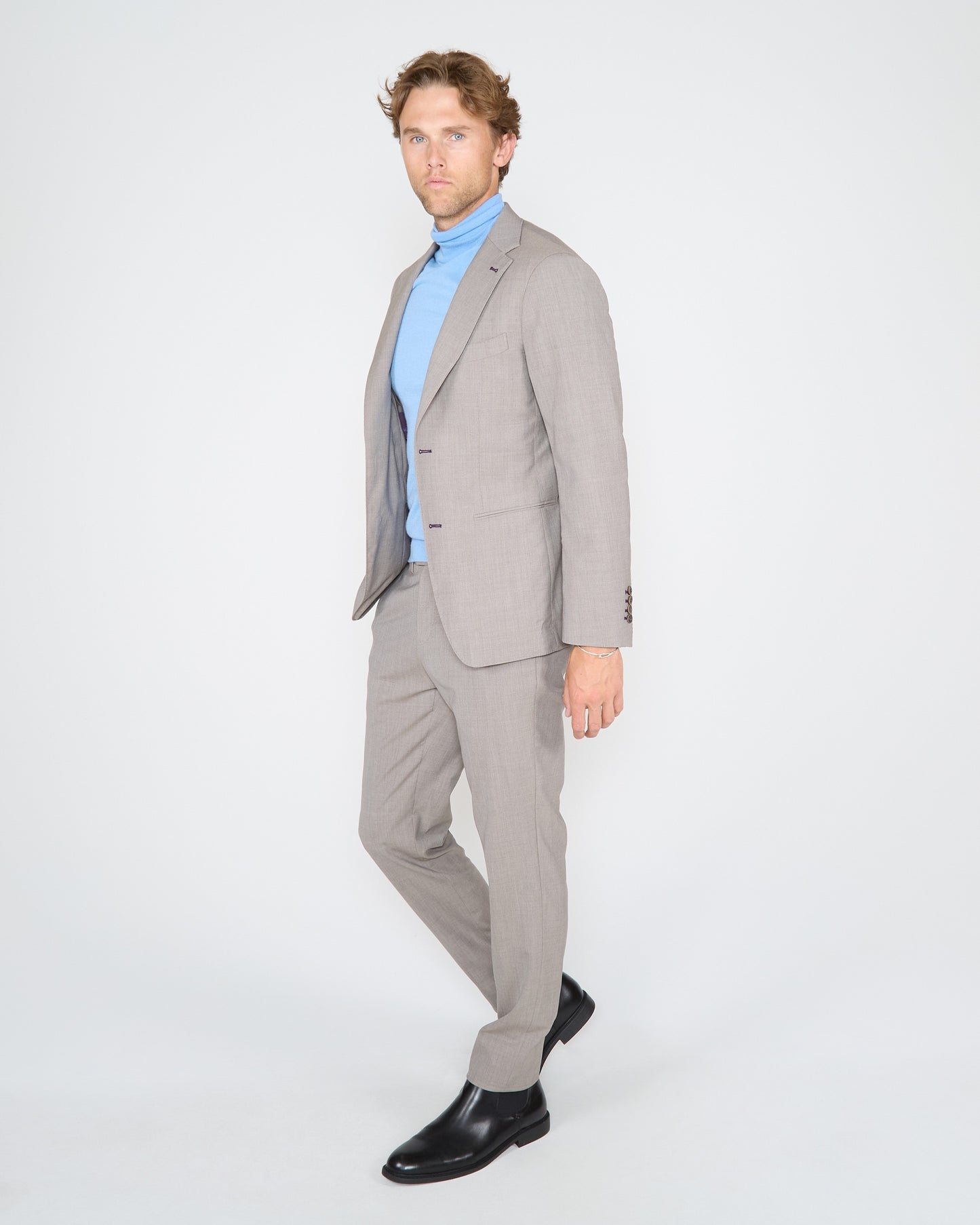 JUDD HALF LINED TAILORED WOOL BLAZER - OAK BROWN