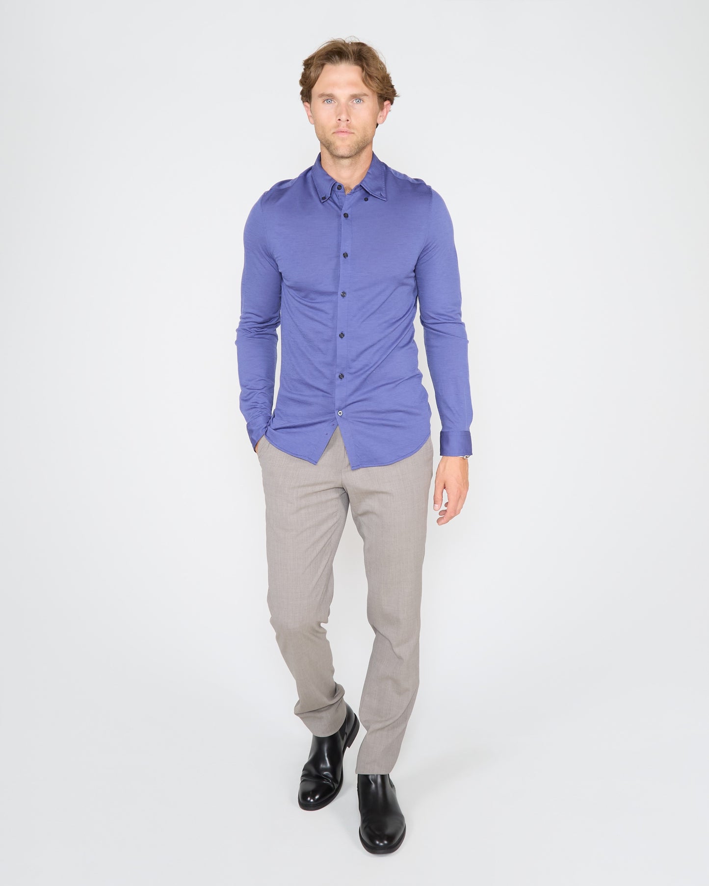 SHAWN MERINO SHIRT IN SKIPPER
