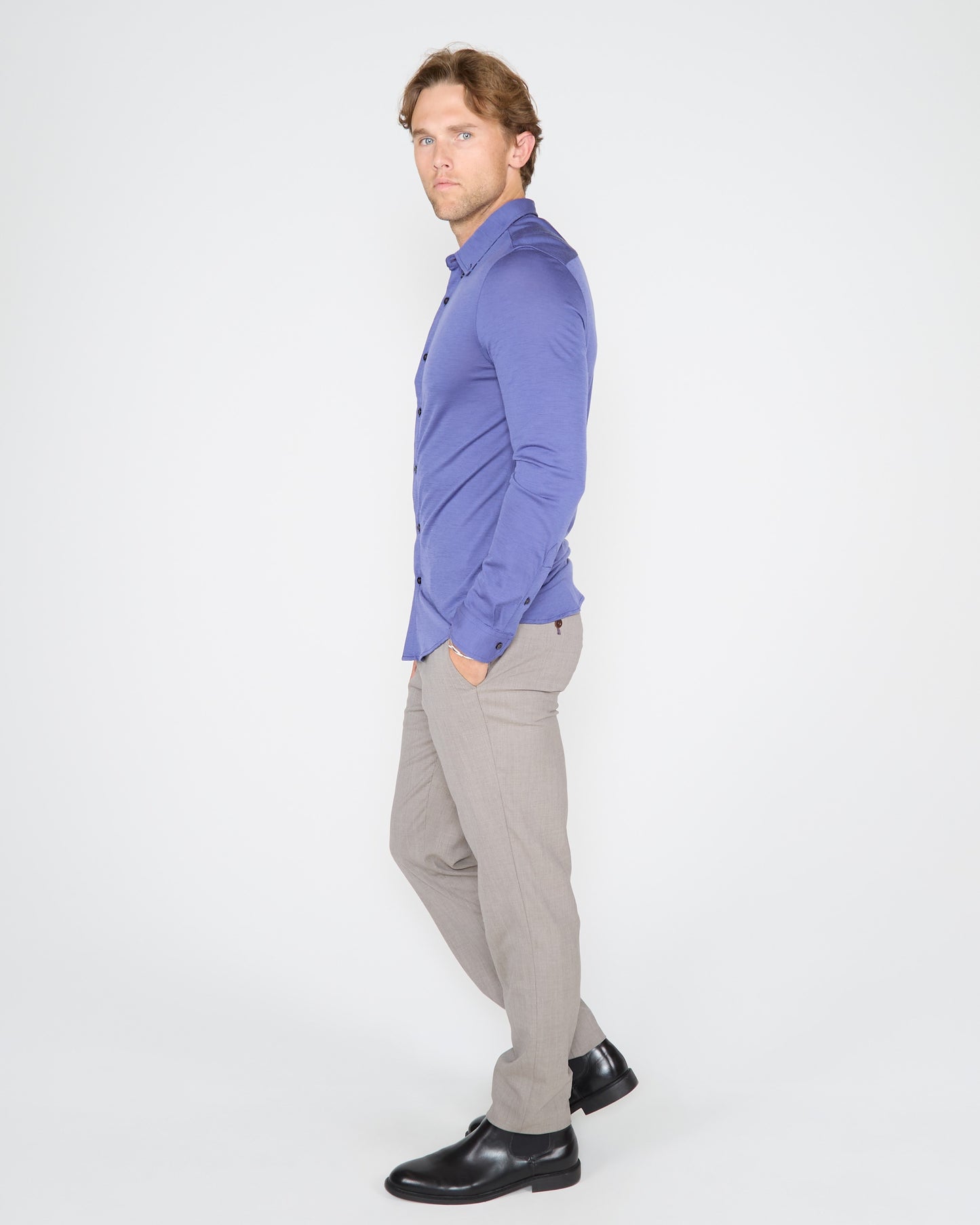 SHAWN MERINO SHIRT IN SKIPPER
