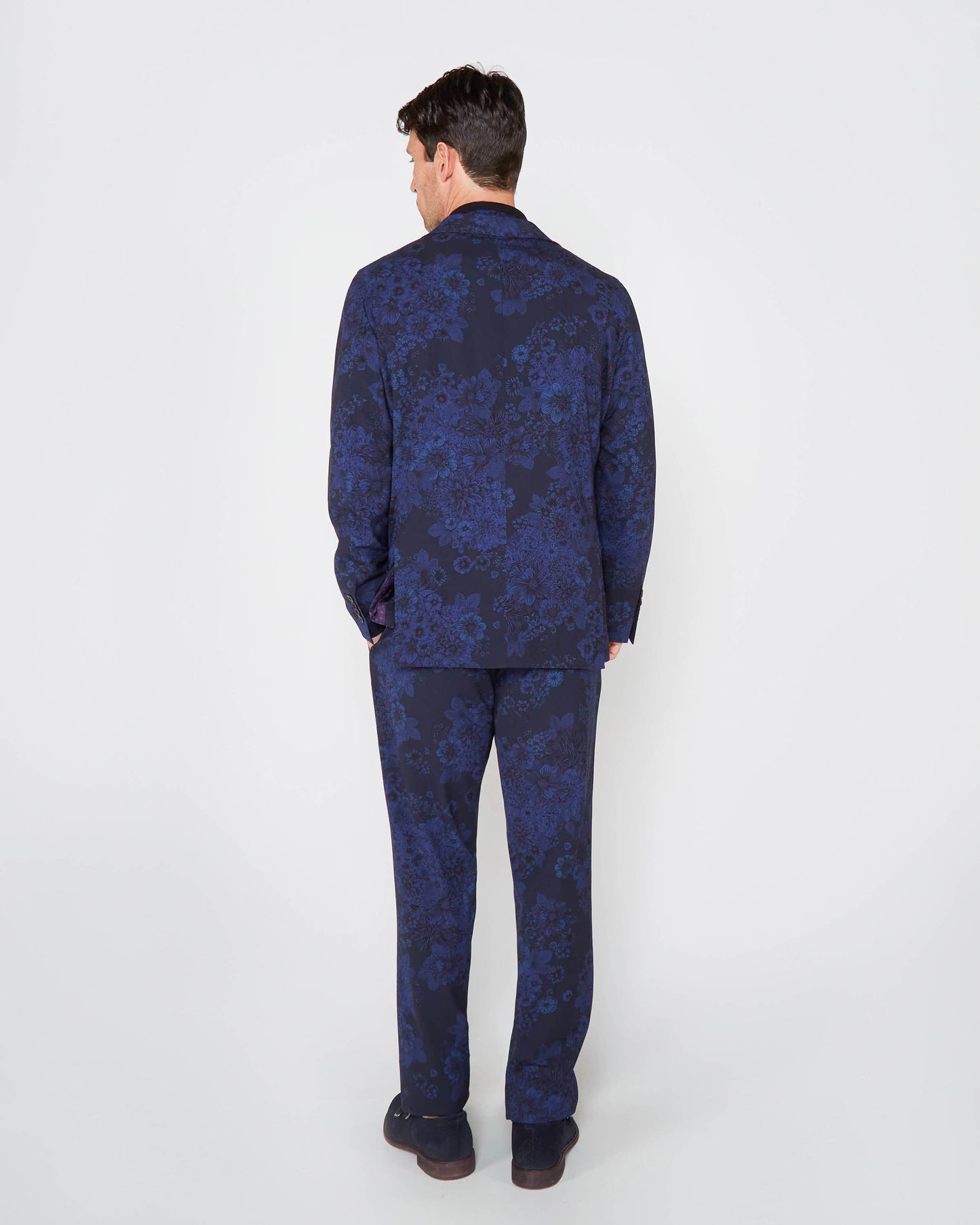 PAXTON MARCO FLORAL TAILORED WOOL PANT - MIDNIGHT